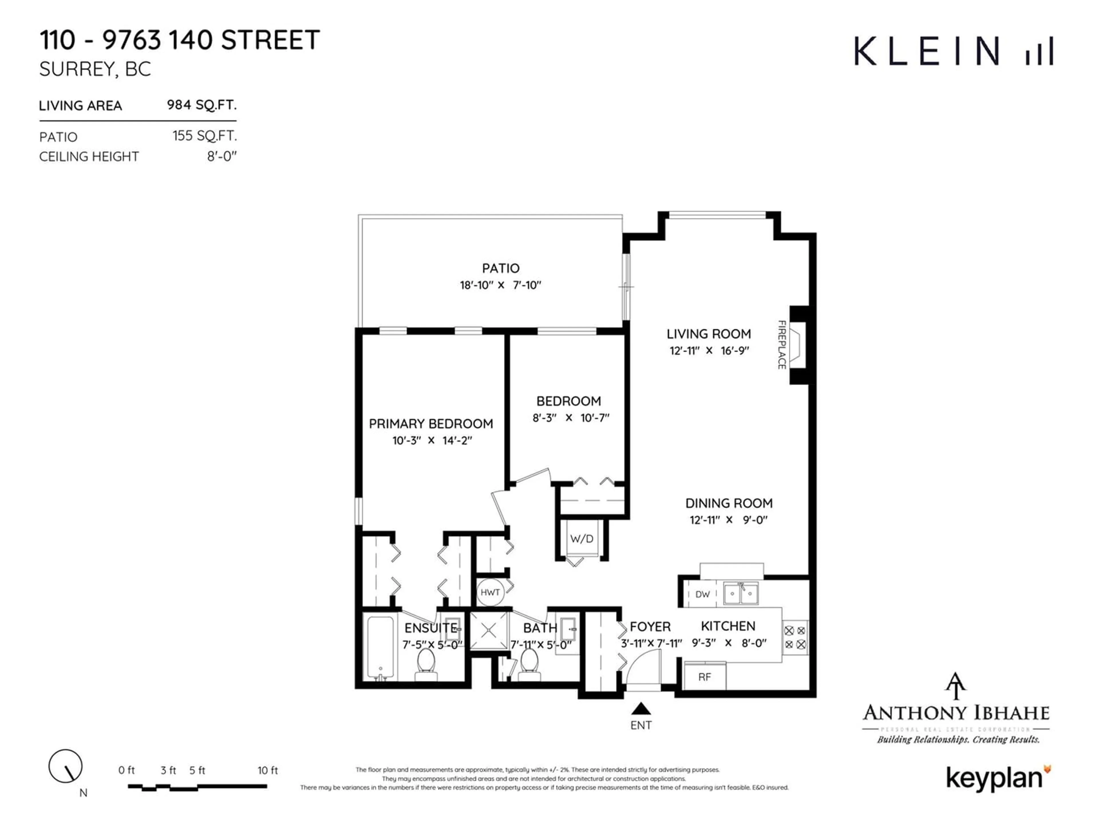 Floor plan for 110 9763 140 STREET, Surrey British Columbia V3T4M4