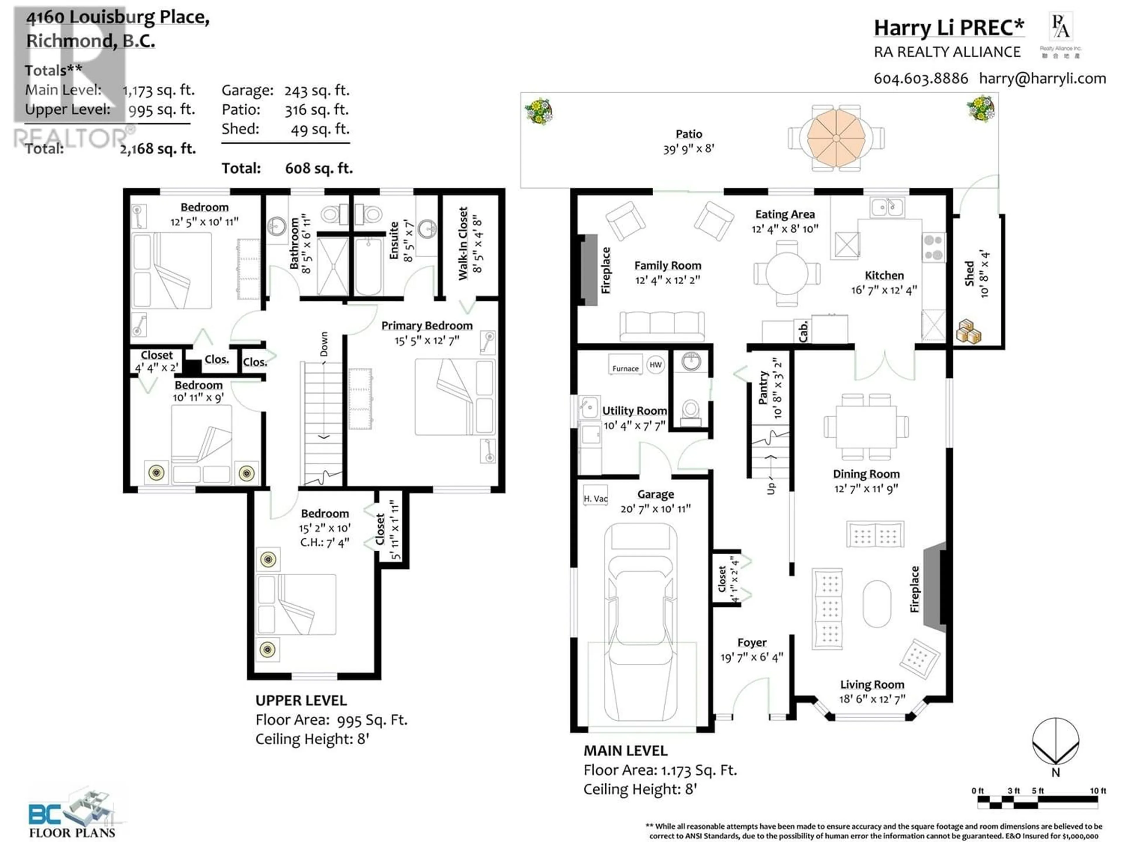 Floor plan for 4160 LOUISBURG PLACE, Richmond British Columbia V7E5K3