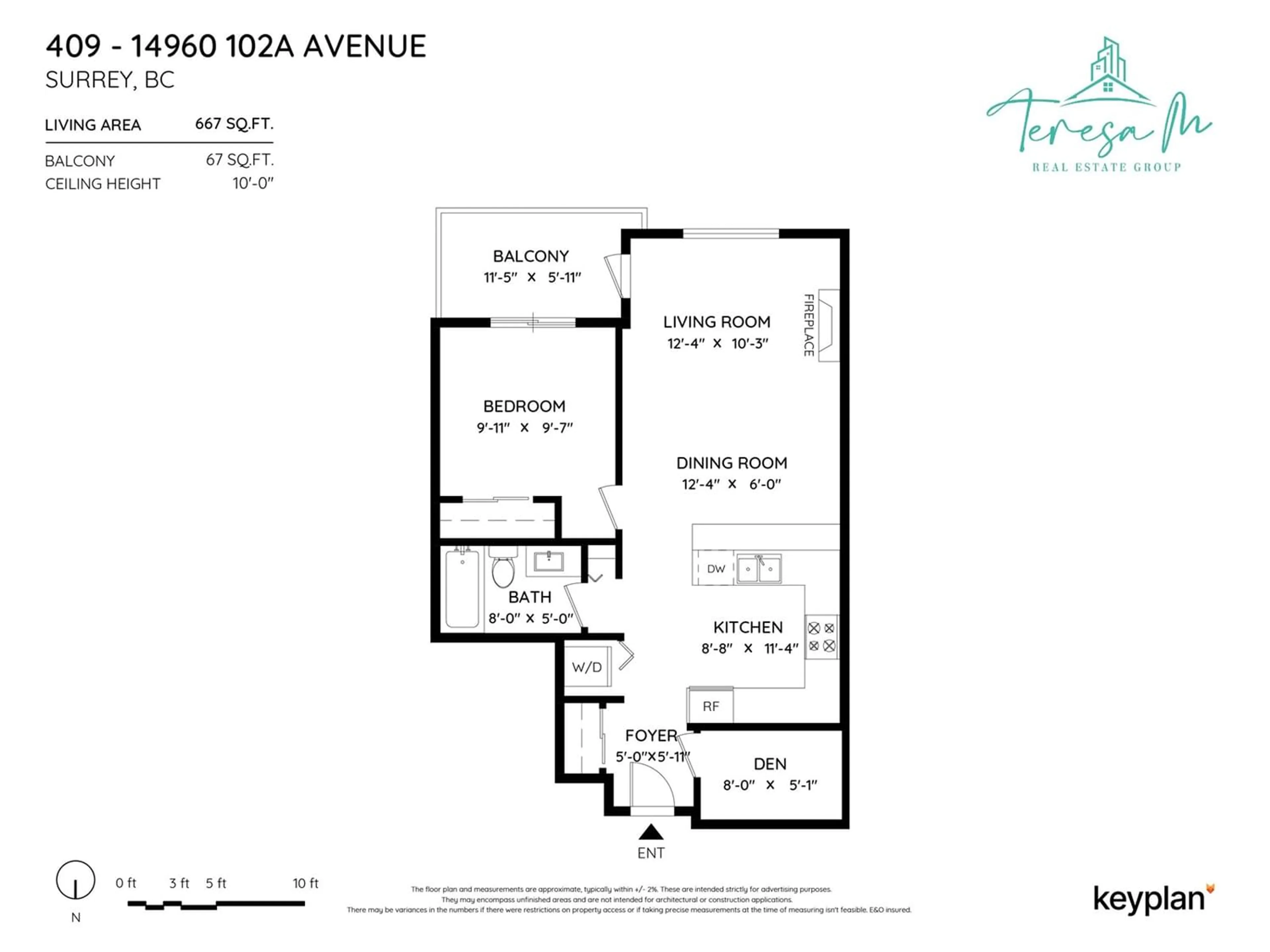 Floor plan for 409 14960 102A AVENUE, Surrey British Columbia V3R6A3