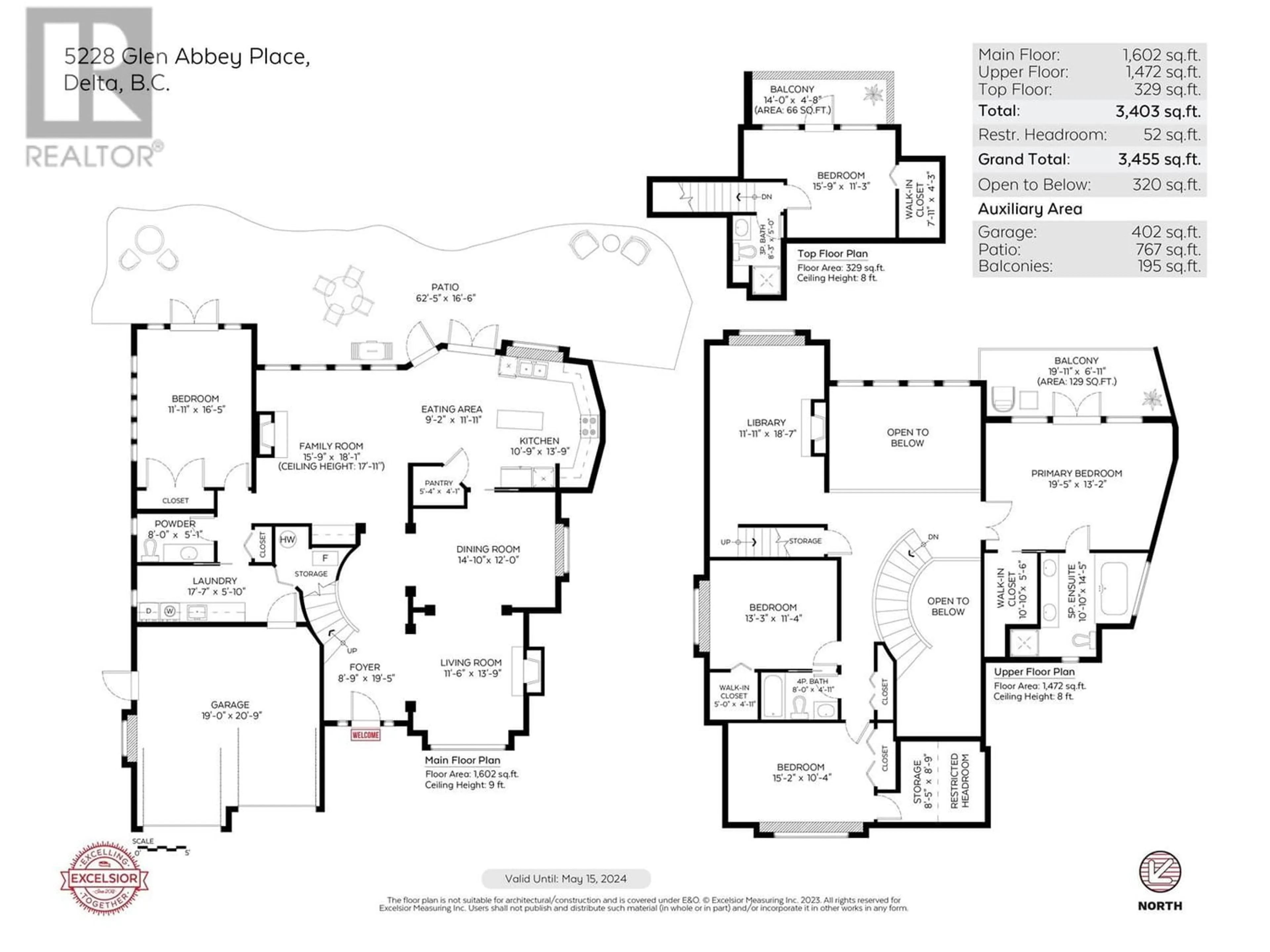 Floor plan for 5228 GLEN ABBEY PLACE, Delta British Columbia V4M4H1