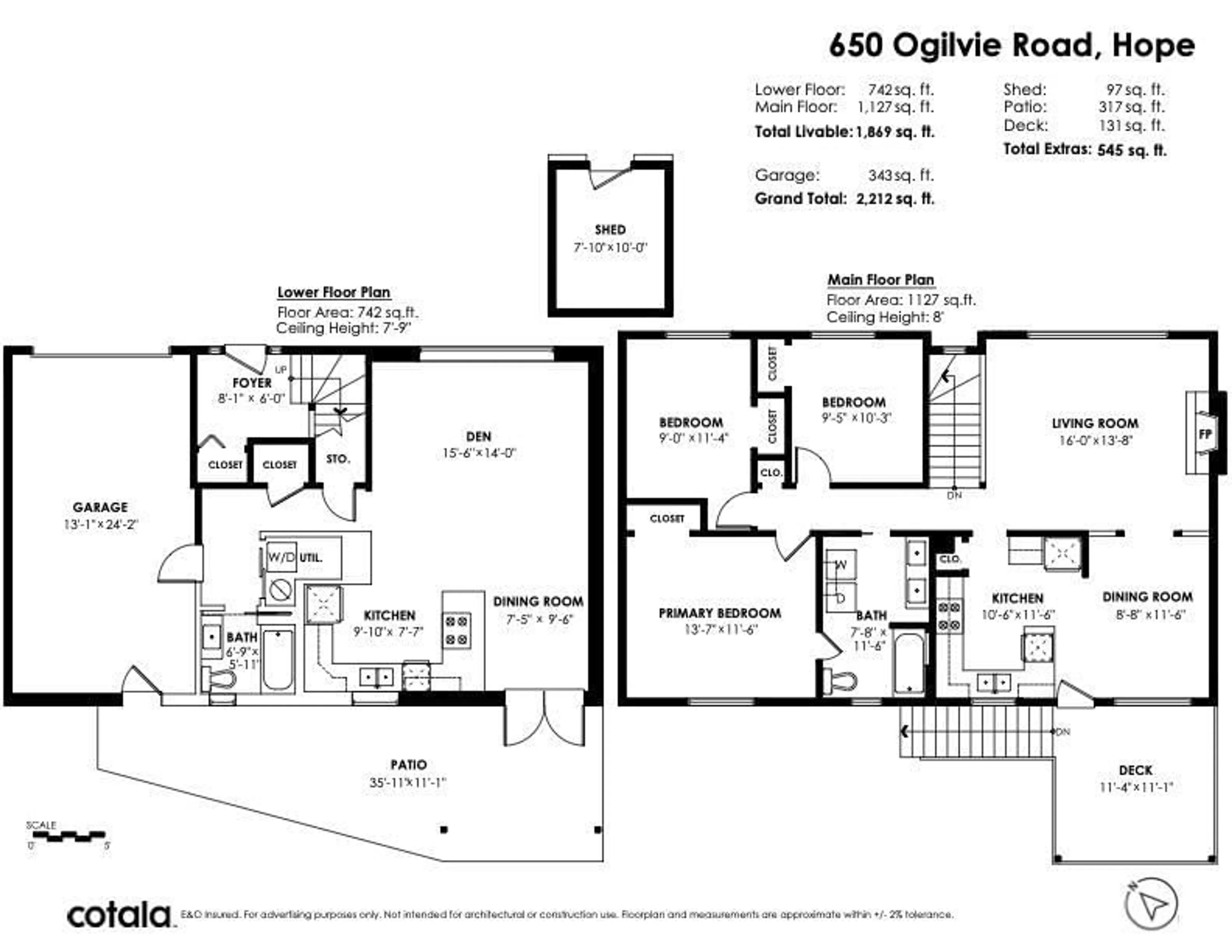 Floor plan for 650 OGILVIE ROAD, Hope British Columbia V0X1L0