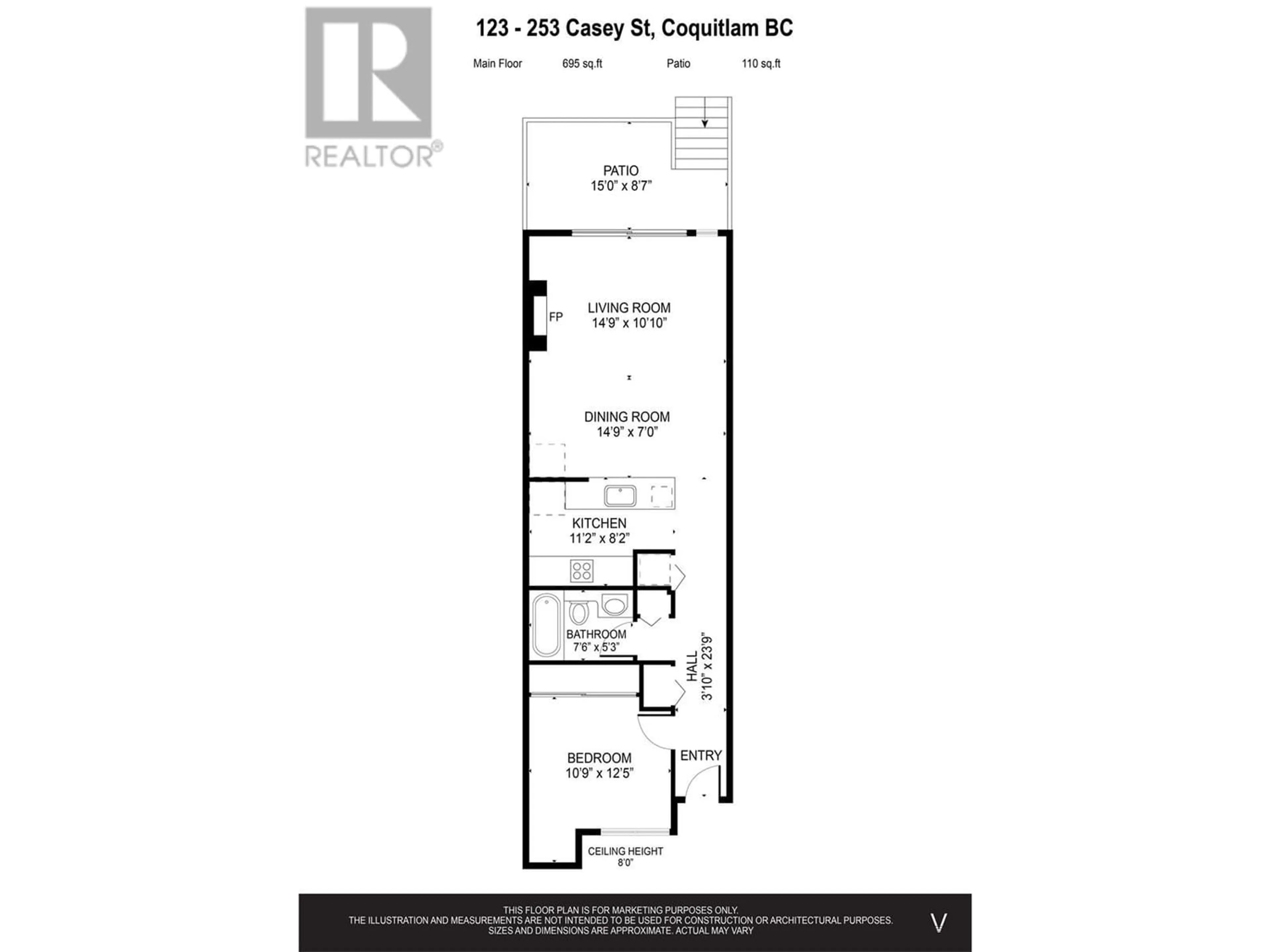 Floor plan for 123 253 CASEY STREET, Coquitlam British Columbia V3K7A3