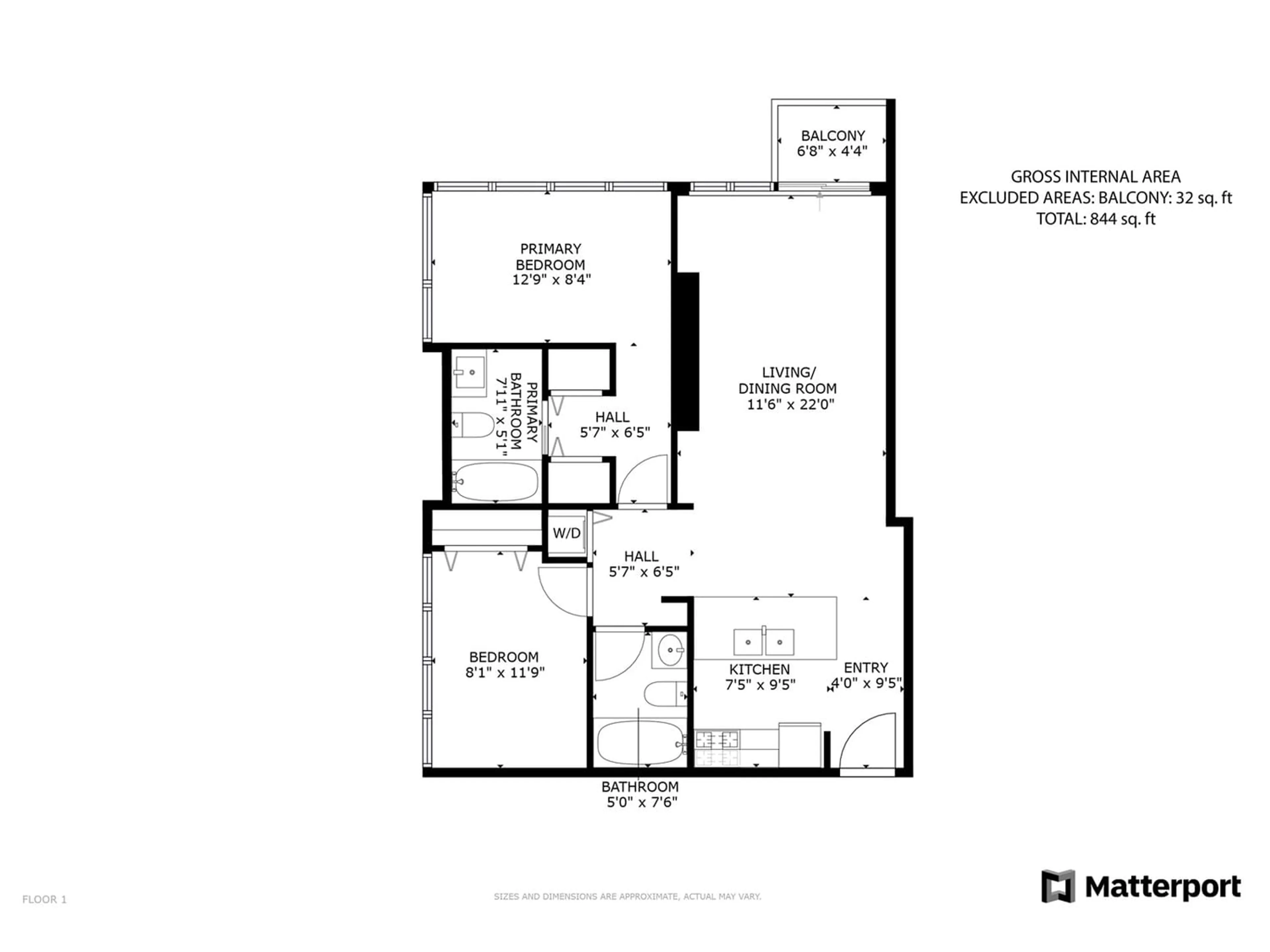 Floor plan for 1502 13688 100 AVENUE, Surrey British Columbia V3T0G5