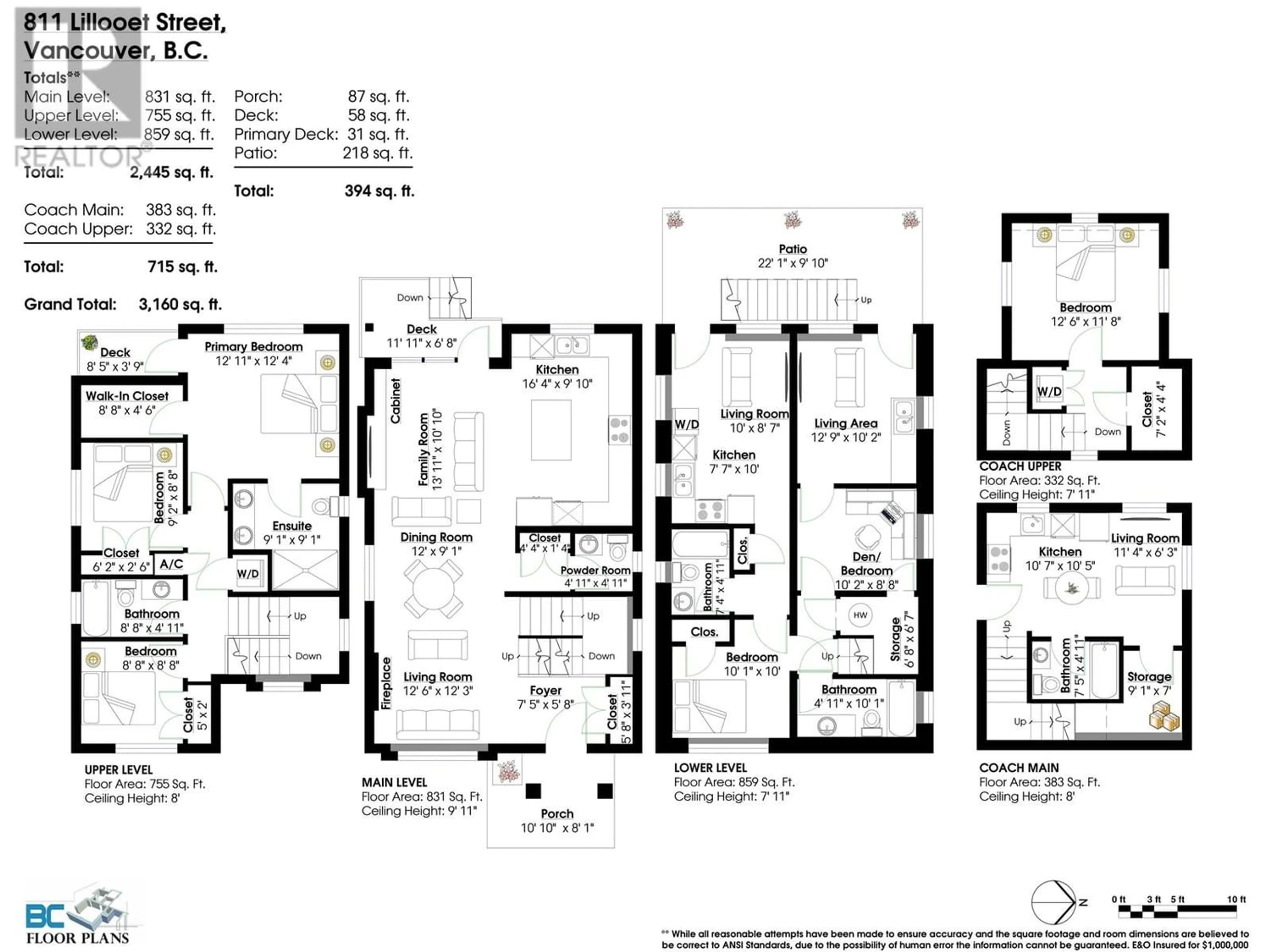 Floor plan for 811 LILLOOET STREET, Vancouver British Columbia V5K4G8