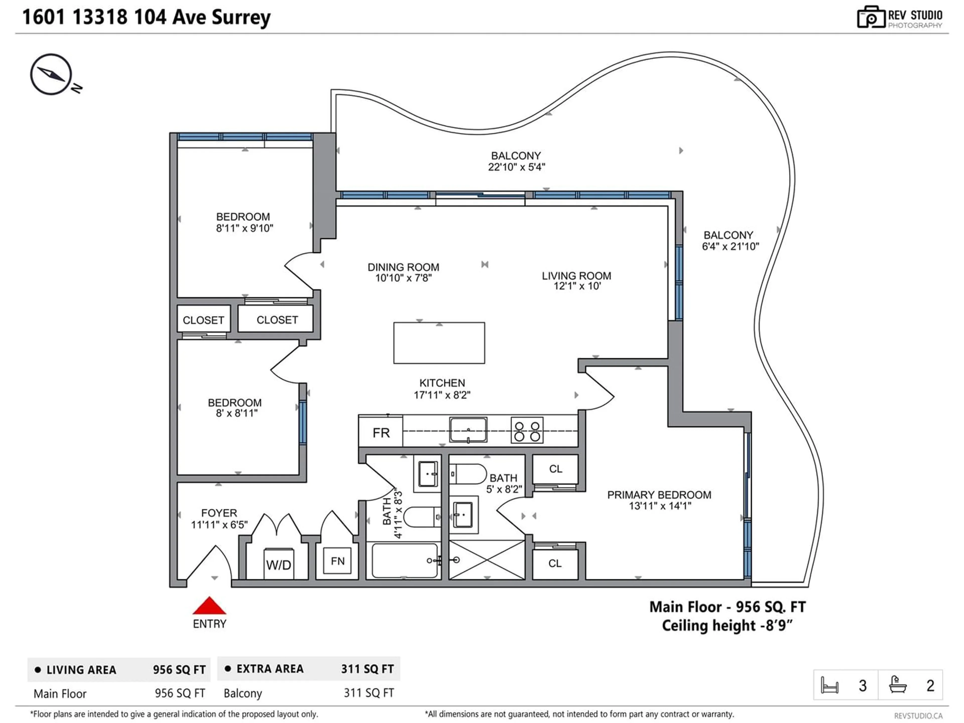 Floor plan for 1601 13318 104 AVENUE, Surrey British Columbia V3T0R2