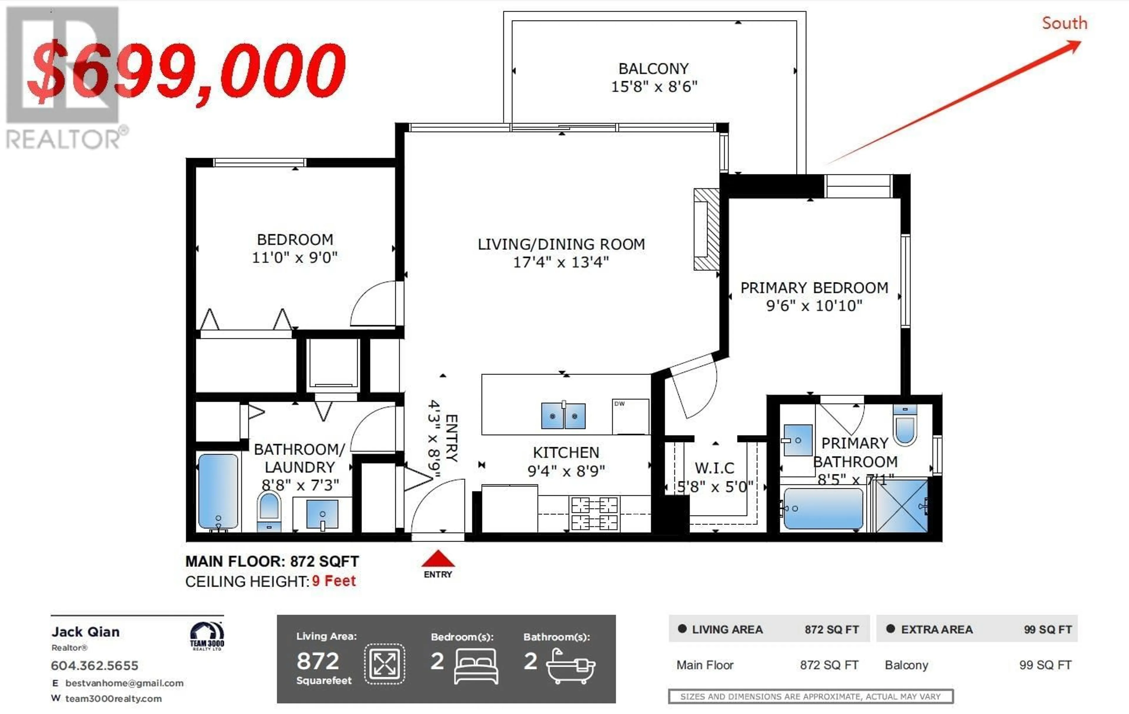 Floor plan for 1808 7088 18TH AVENUE, Burnaby British Columbia V3N0A2