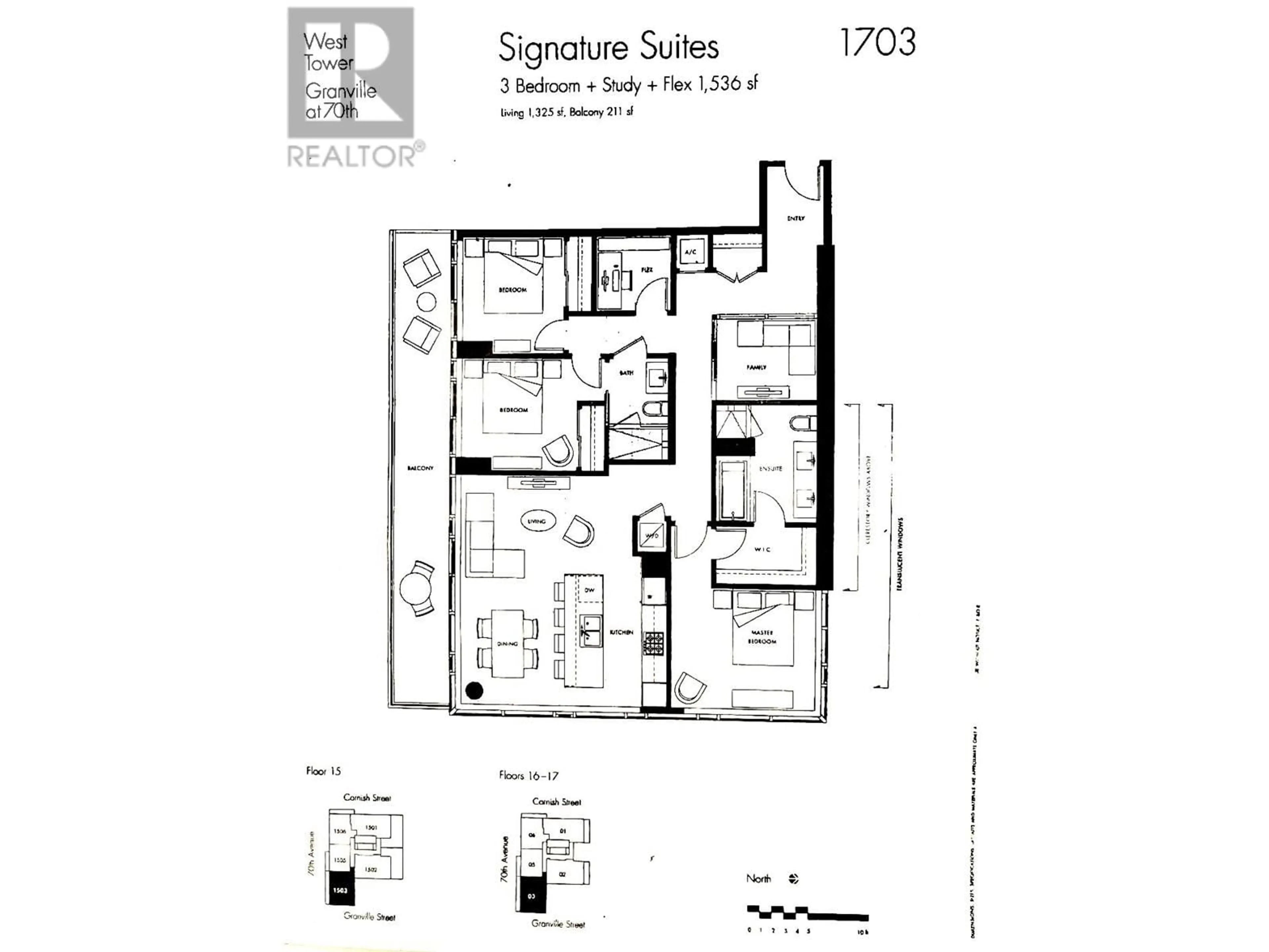 Floor plan for 1703 8588 CORNISH STREET, Vancouver British Columbia V6P0C1