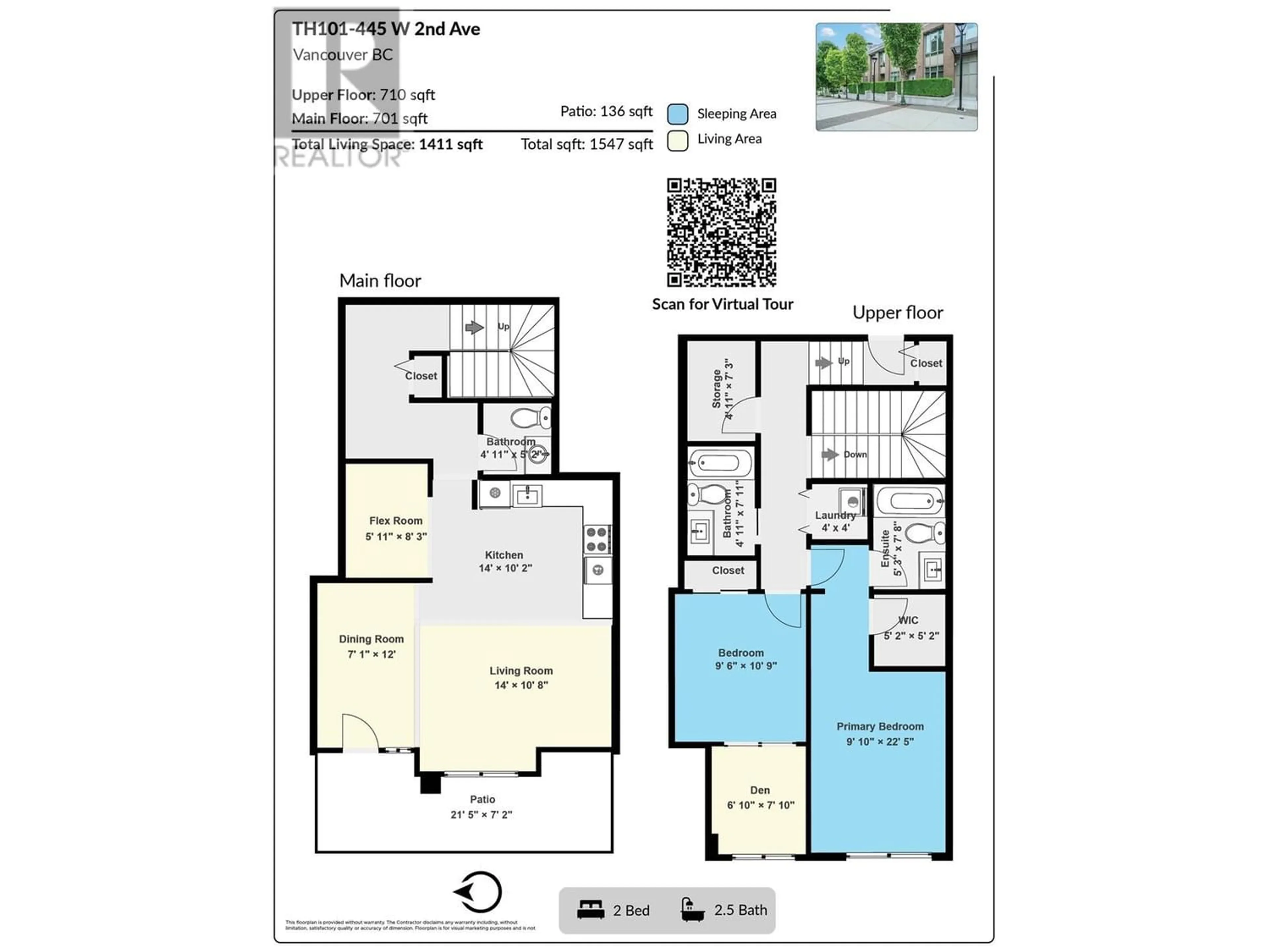 Floor plan for TH101 445 W 2ND AVENUE, Vancouver British Columbia V5Y0E8