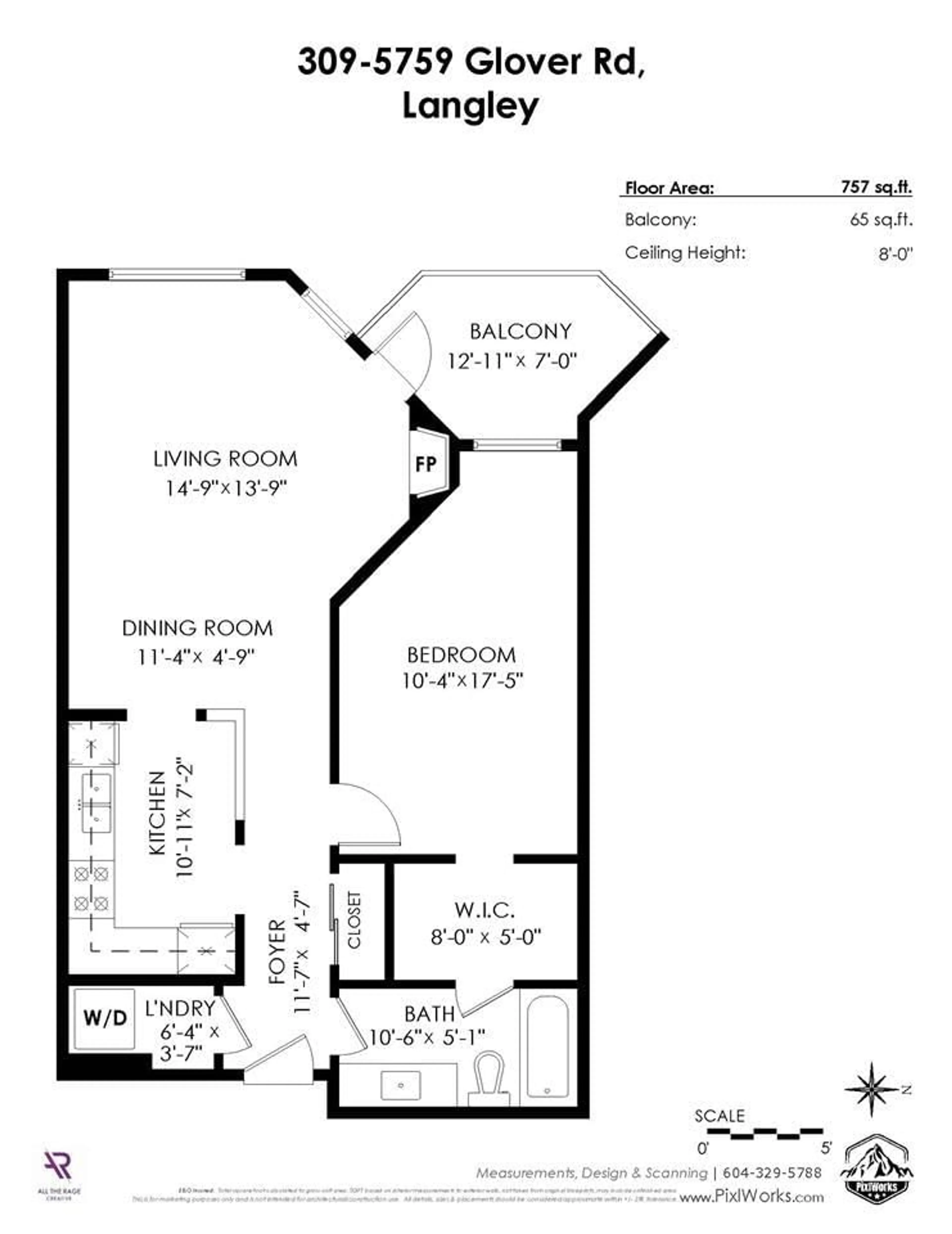 Floor plan for 309 5759 GLOVER ROAD, Langley British Columbia V3A8M8