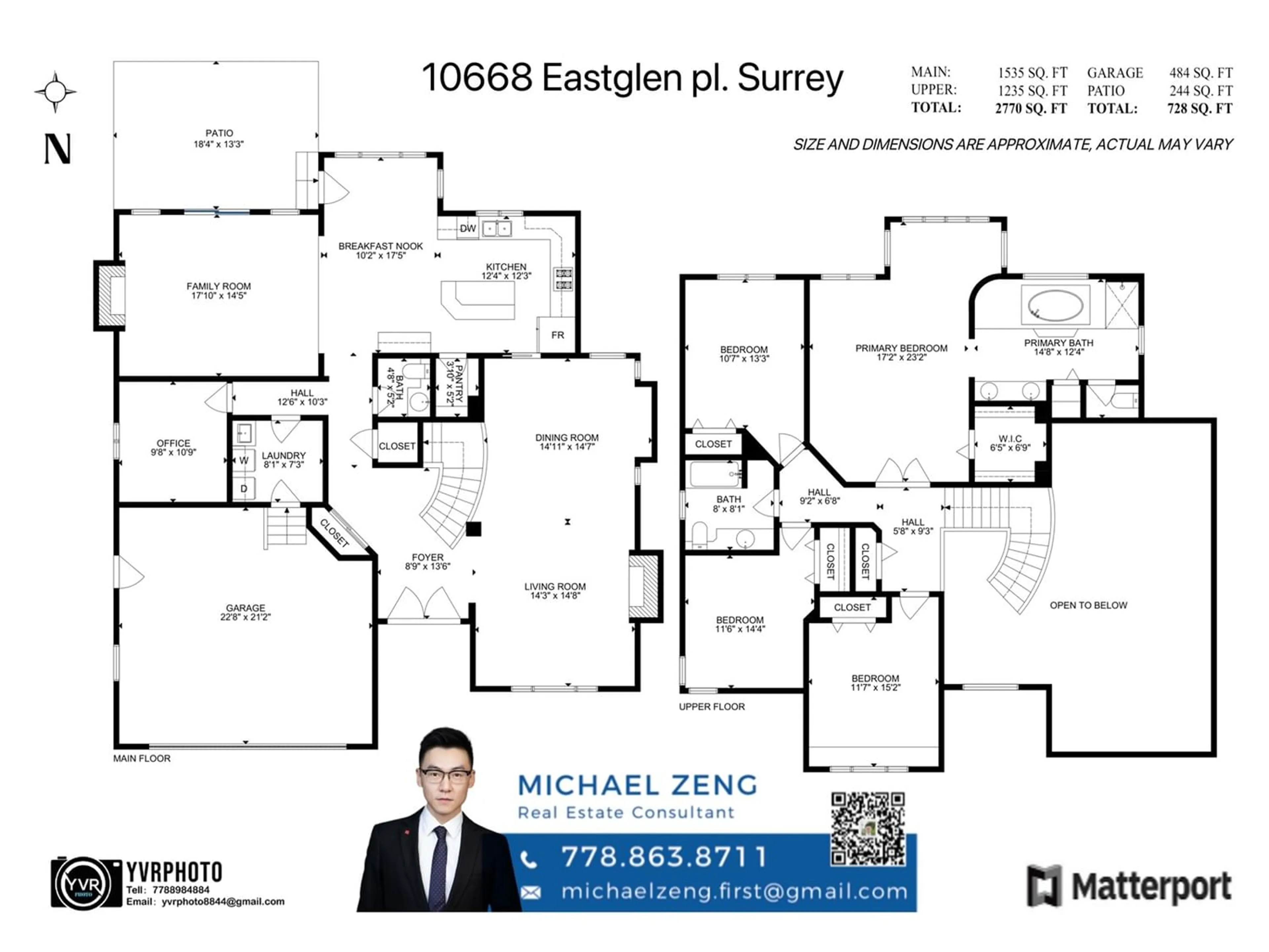 Floor plan for 10668 EASTGLEN PLACE, Surrey British Columbia V4N4S2