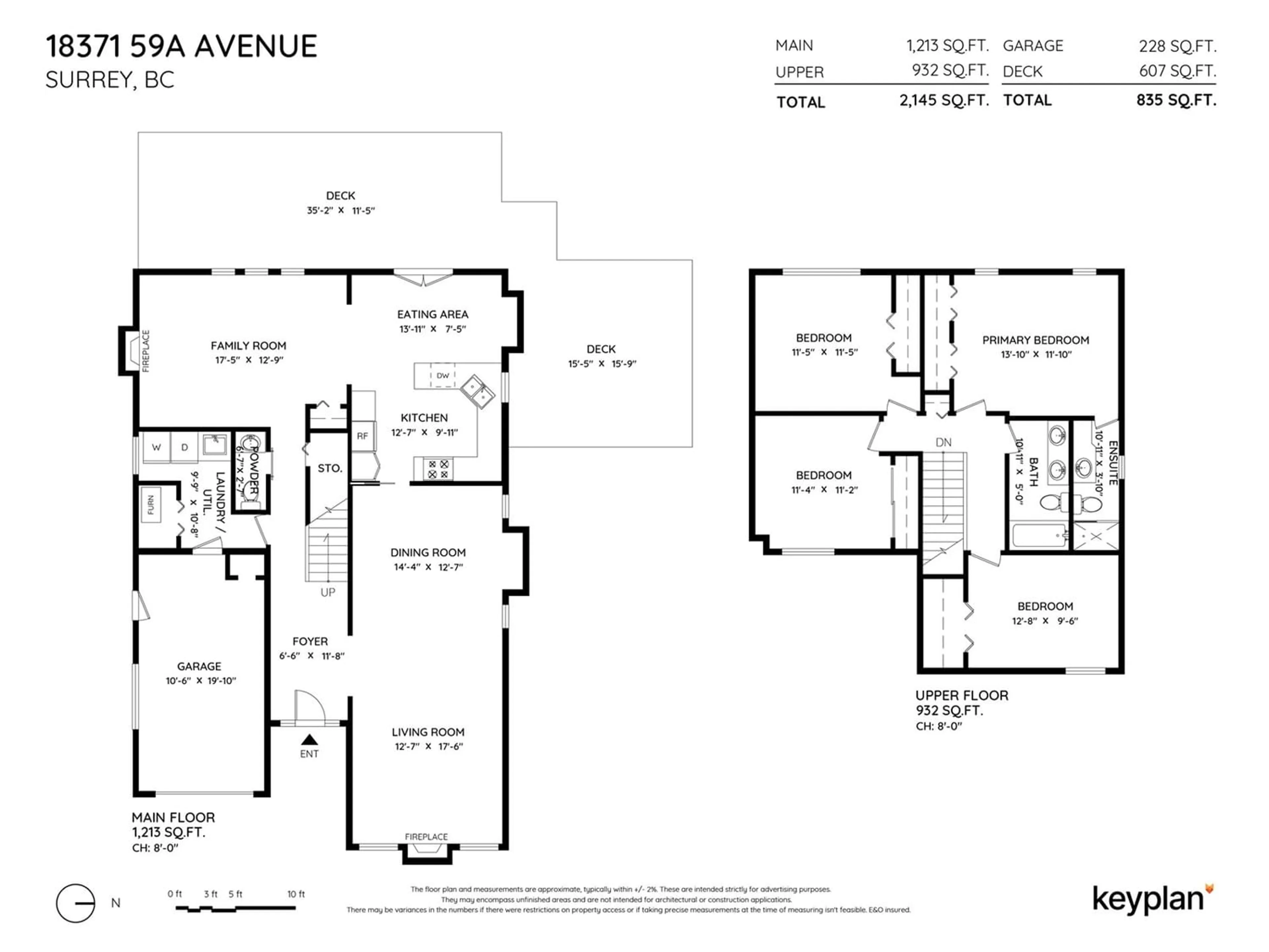 Floor plan for 18371 59A AVENUE, Surrey British Columbia V3S6A4