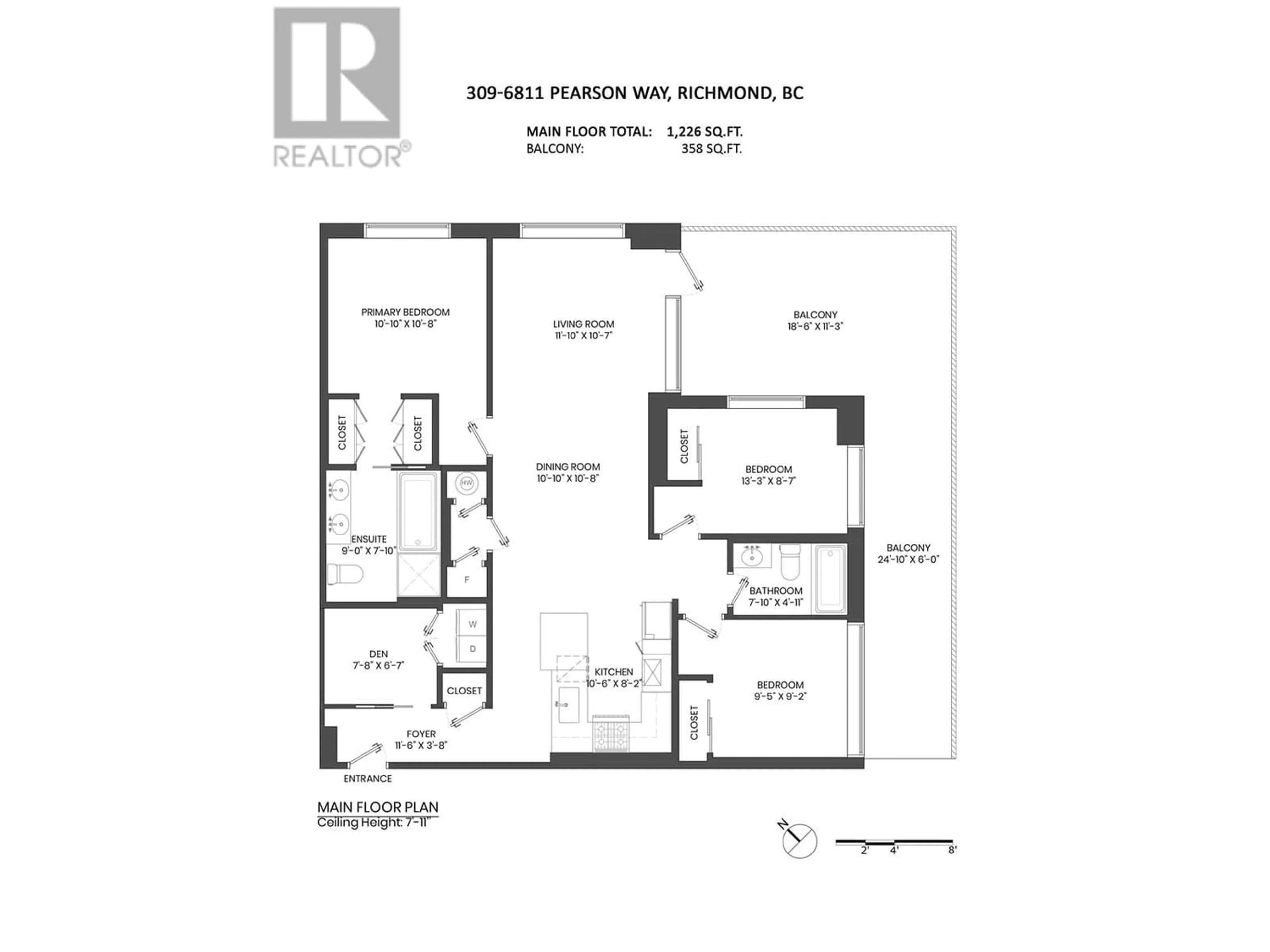 Floor plan for 309 6811 PEARSON WAY, Richmond British Columbia V7C0E7