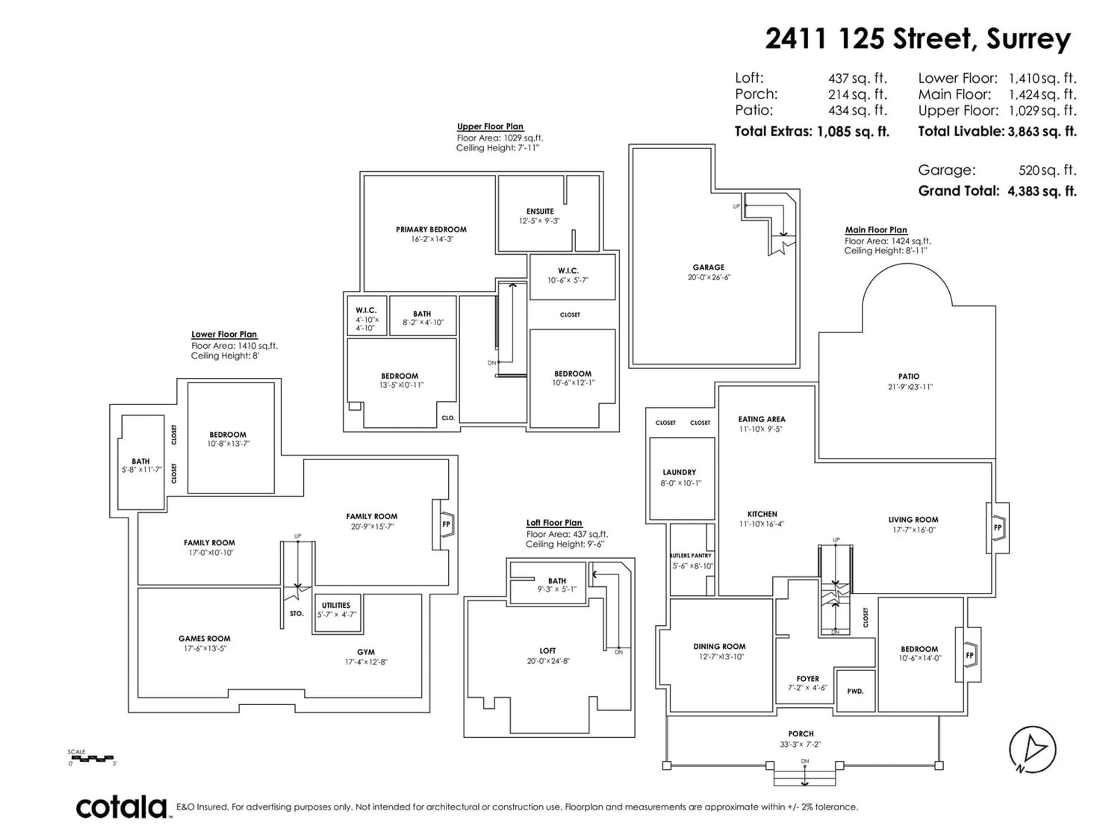 Floor plan for 2411 125 STREET, Surrey British Columbia V4A9Y3