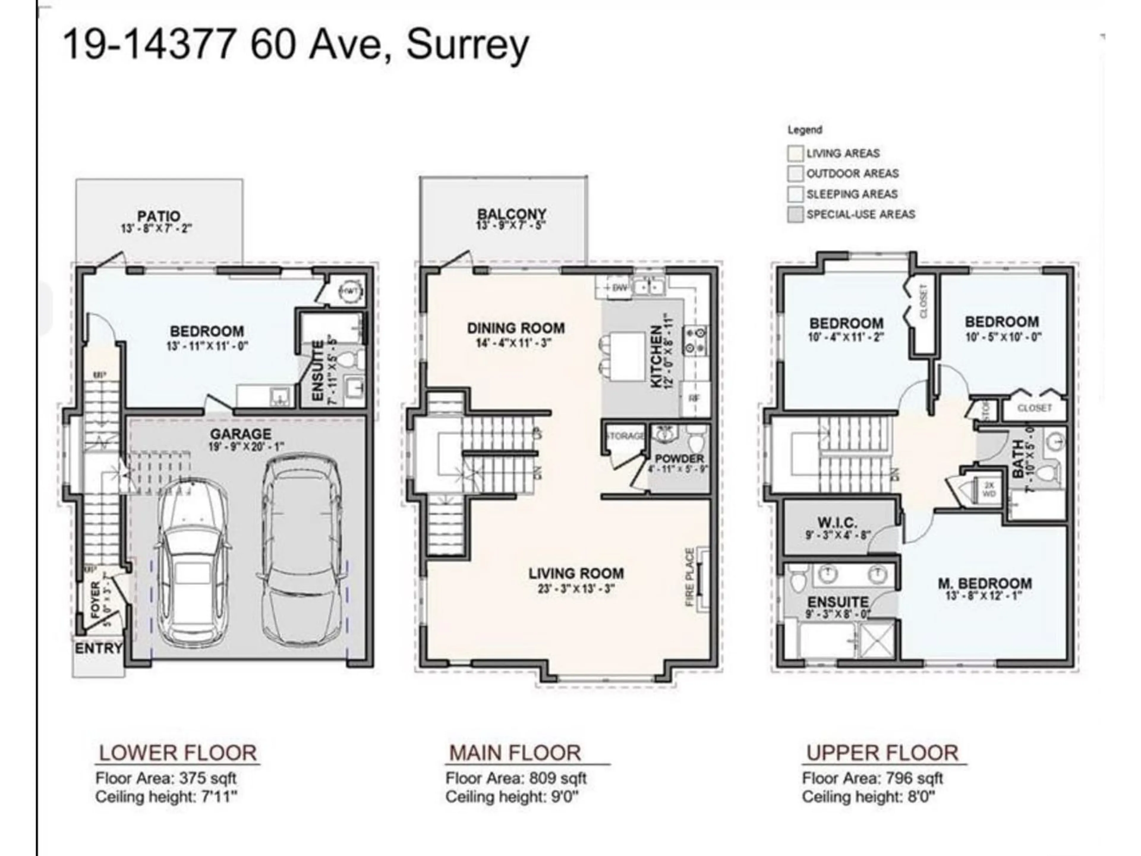 Floor plan for 19 14377 60 AVENUE, Surrey British Columbia V3Z0E2