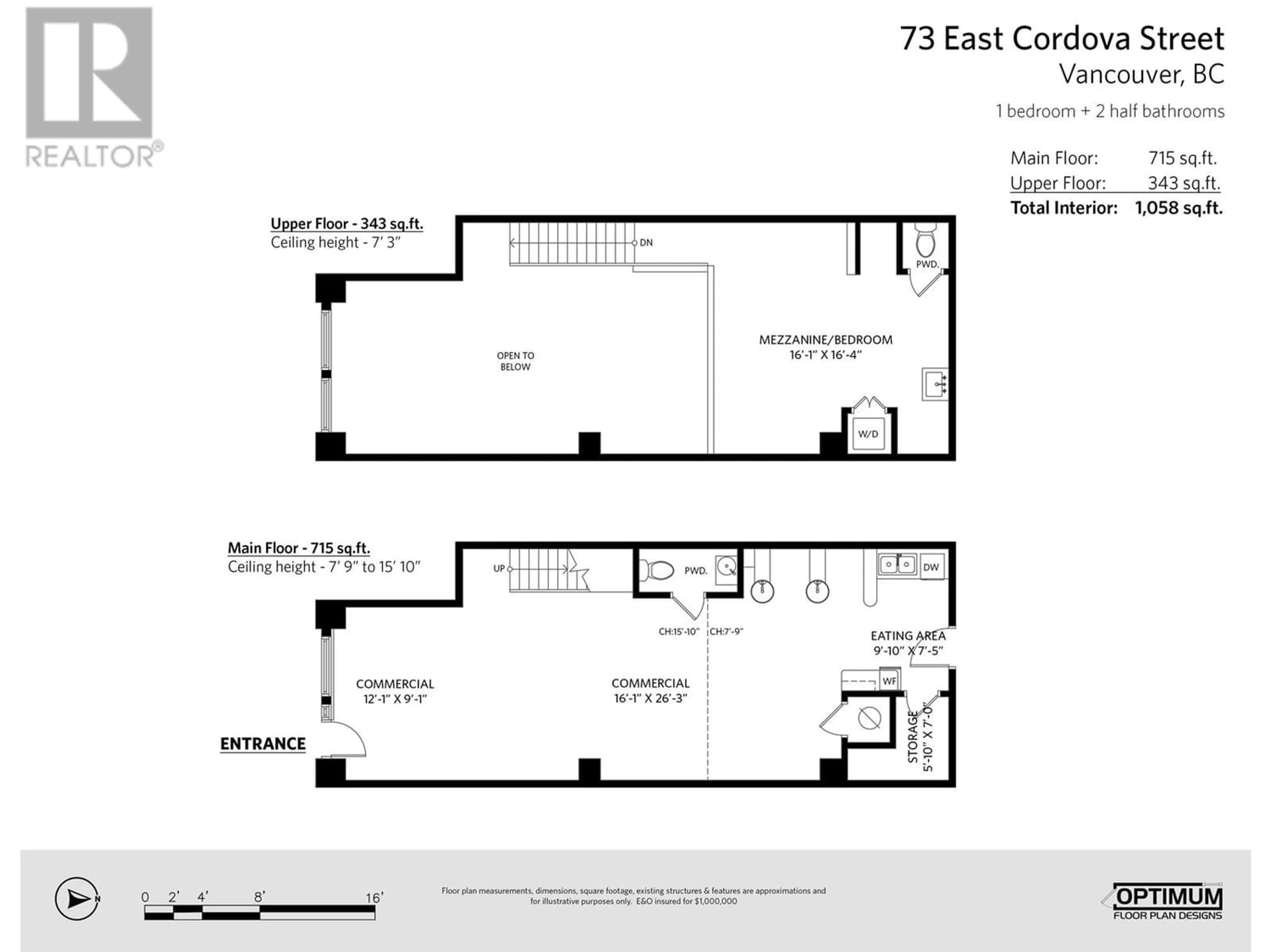 Floor plan for 73 E CORDOVA STREET, Vancouver British Columbia V6A1K3