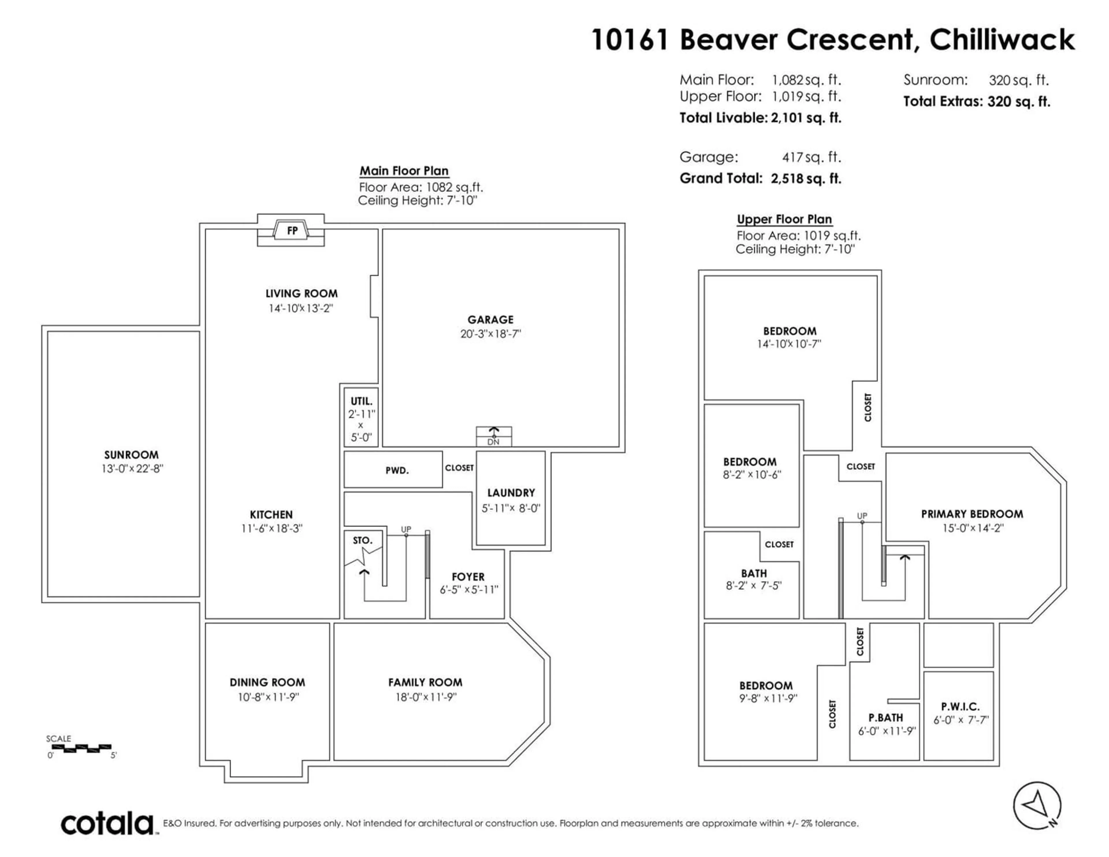 Floor plan for 10161 BEAVER CRESCENT, Chilliwack British Columbia V2P7X4