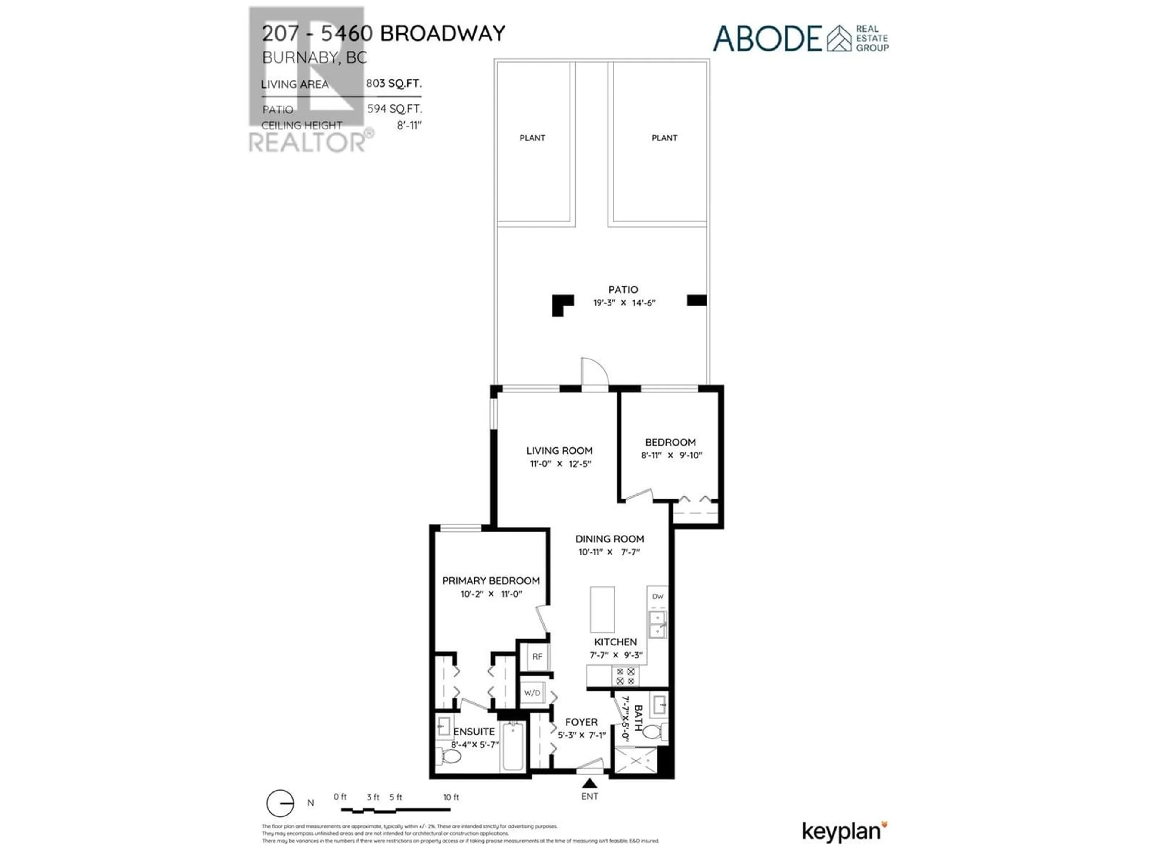 Floor plan for 207 5460 BROADWAY, Burnaby British Columbia V5B0B4