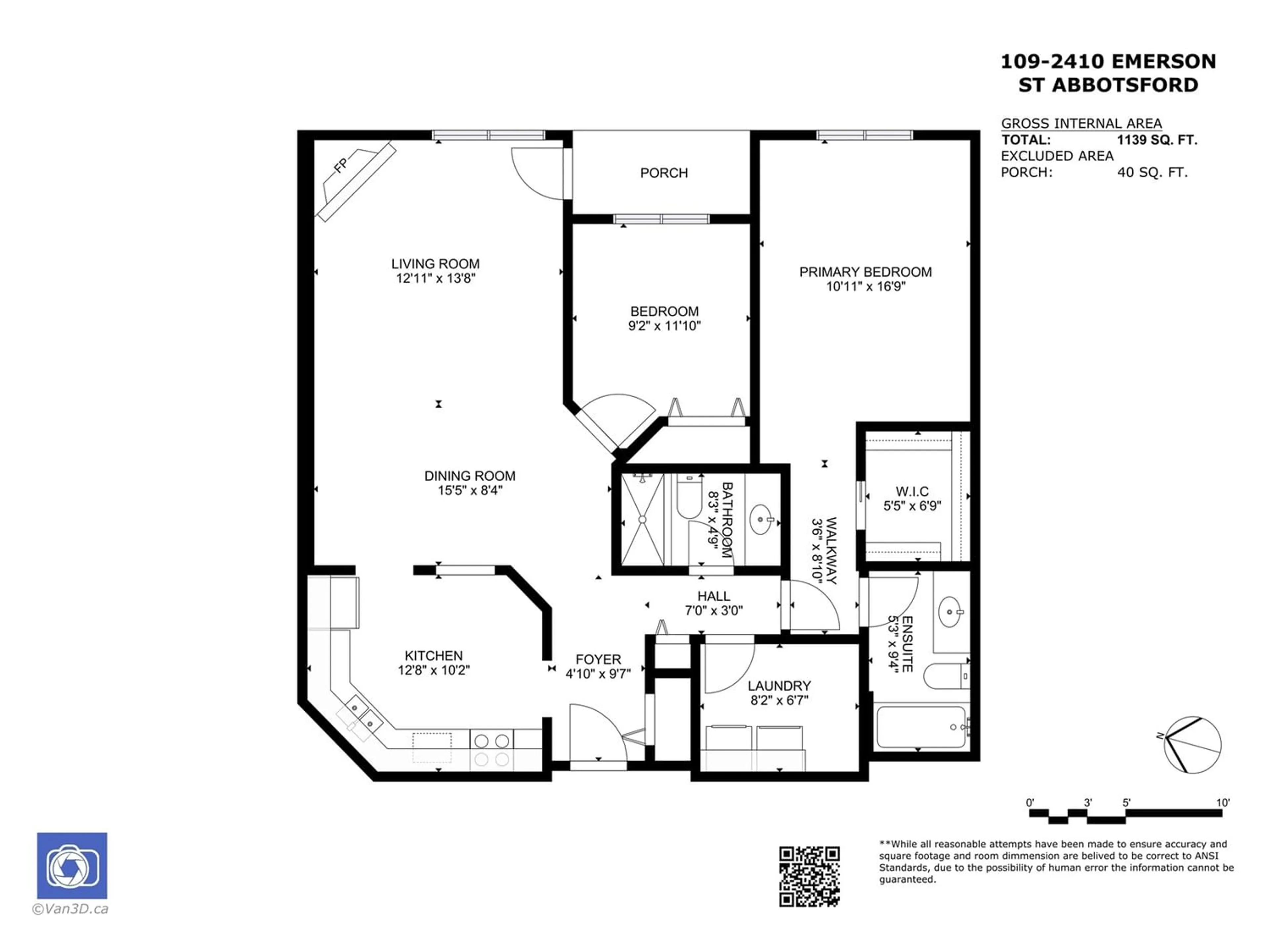 Floor plan for 109 2410 EMERSON STREET, Abbotsford British Columbia V2T3J3