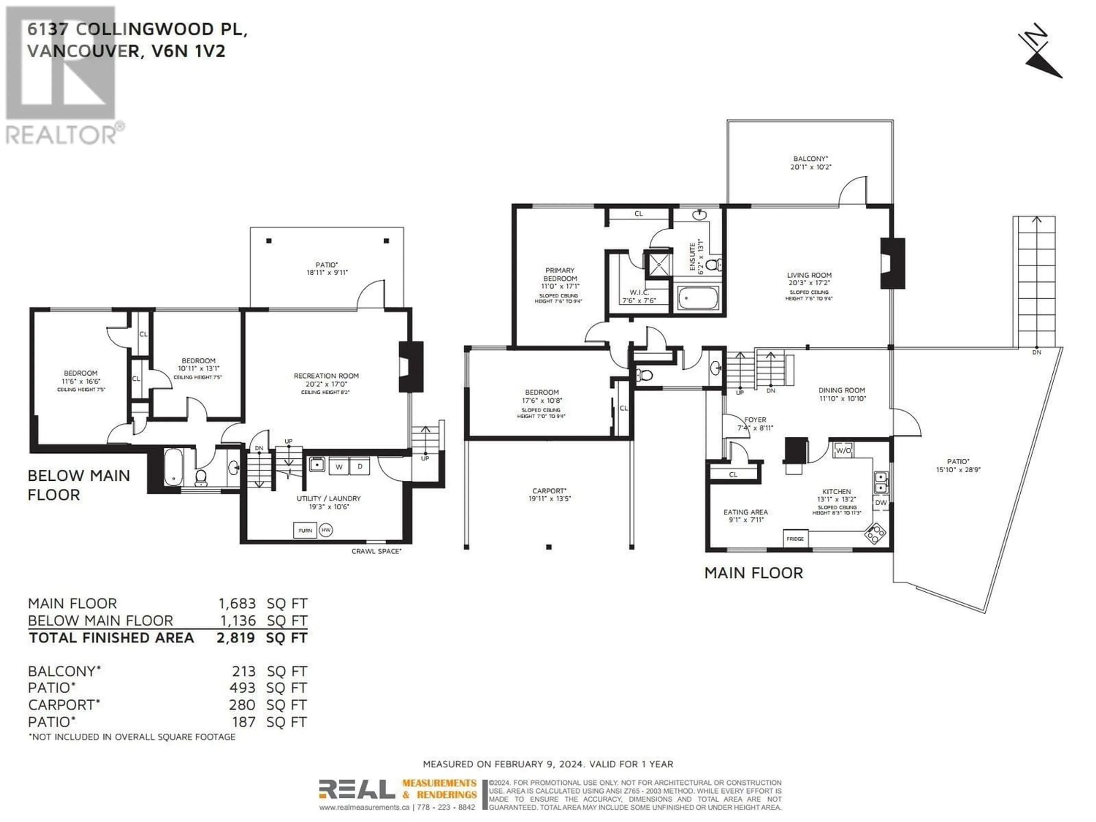 Floor plan for 6137 COLLINGWOOD PLACE, Vancouver British Columbia V6N1V2