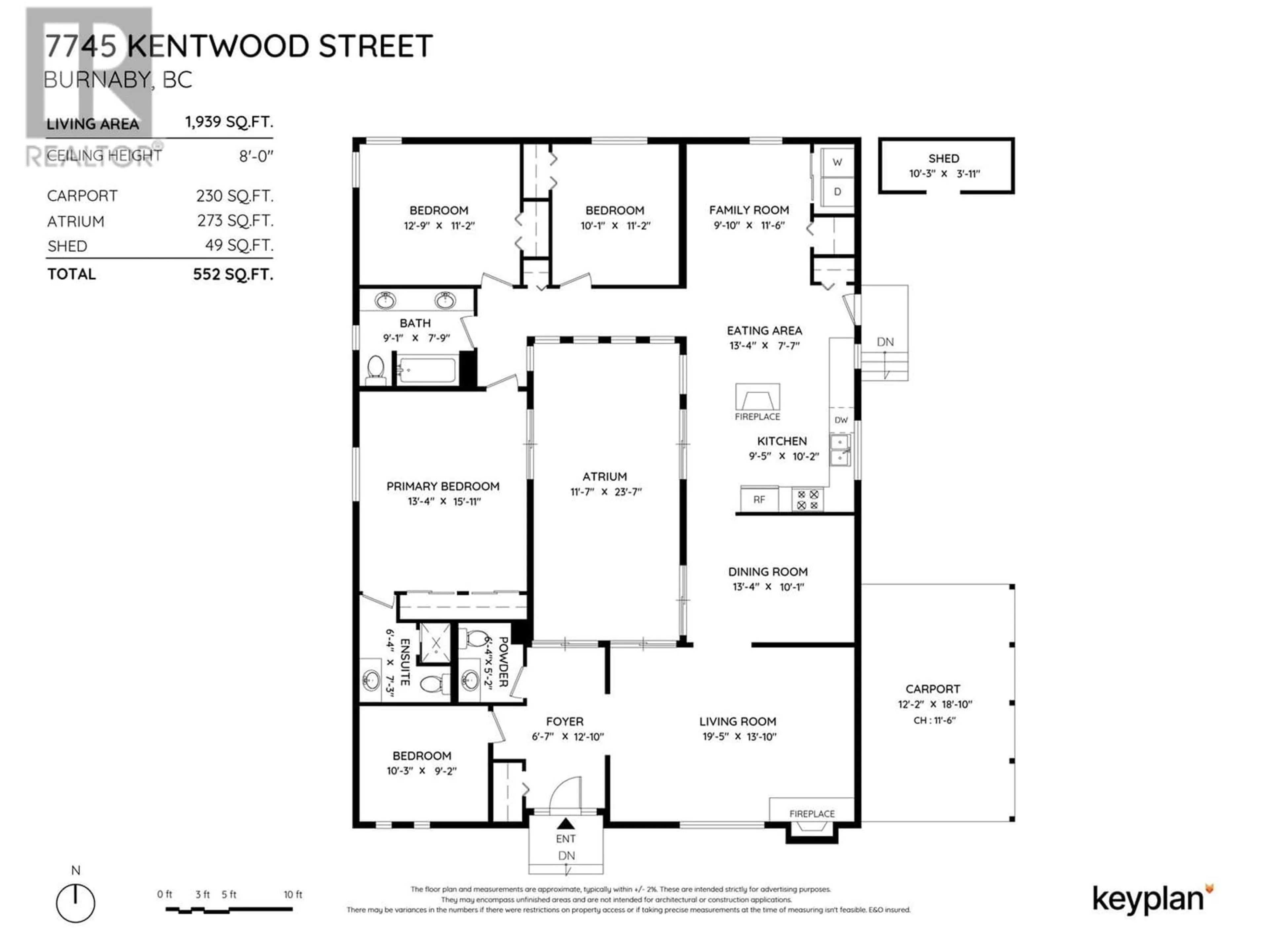 Floor plan for 7745 KENTWOOD STREET, Burnaby British Columbia V5A2E6
