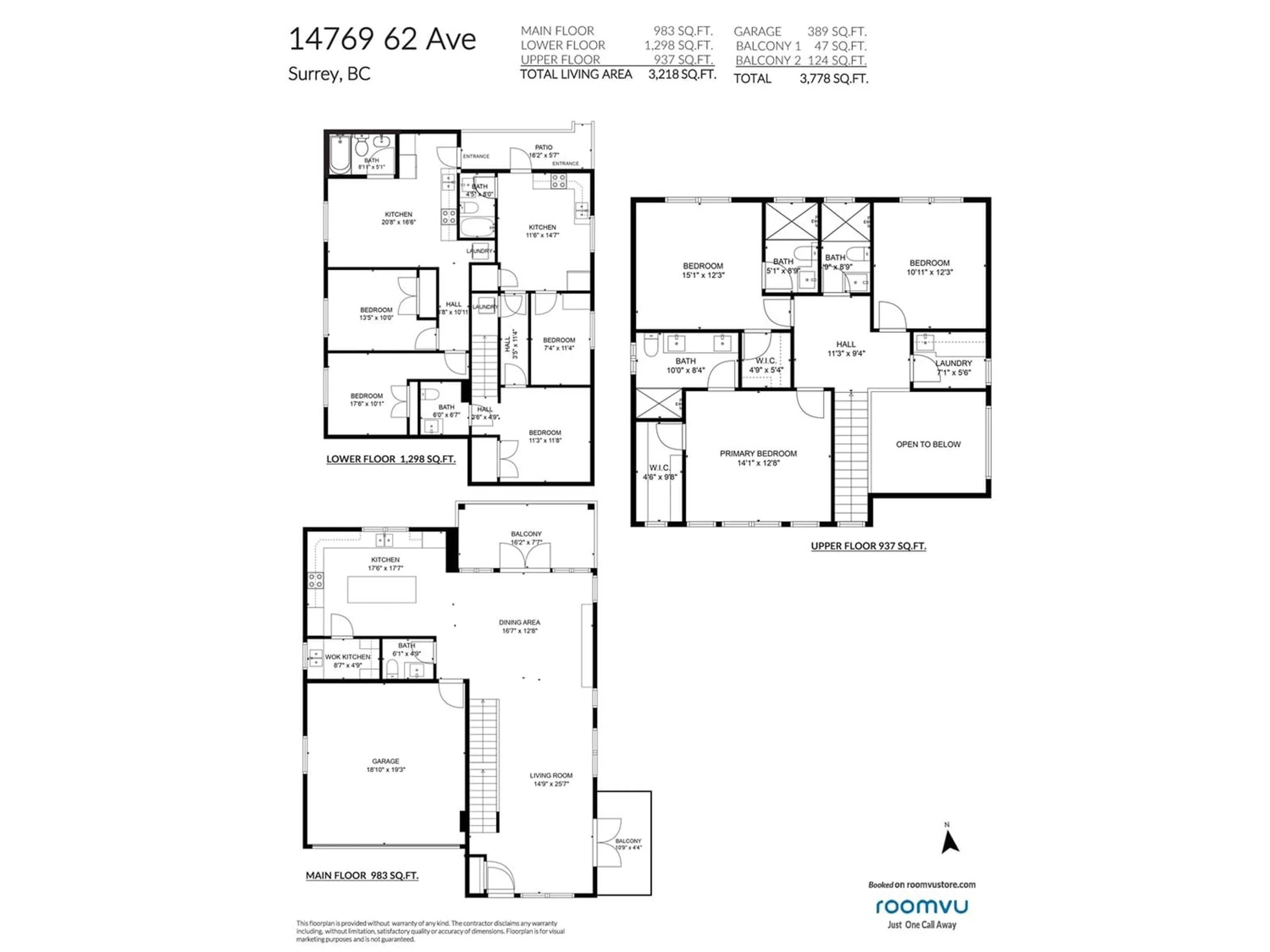 Floor plan for 14769 62 AVENUE, Surrey British Columbia V3S2L1