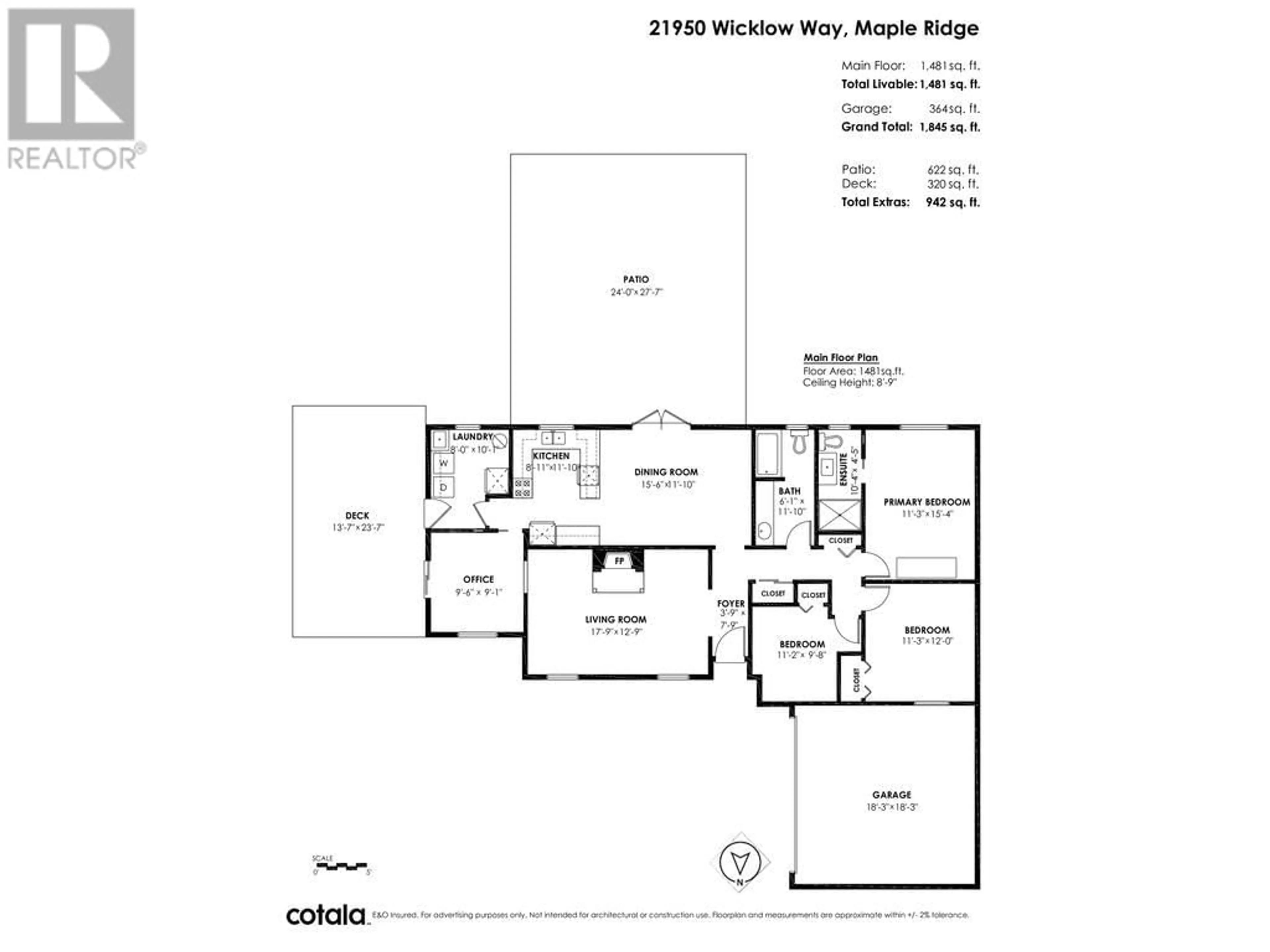 Floor plan for 21950 WICKLOW WAY, Maple Ridge British Columbia V2X7W4