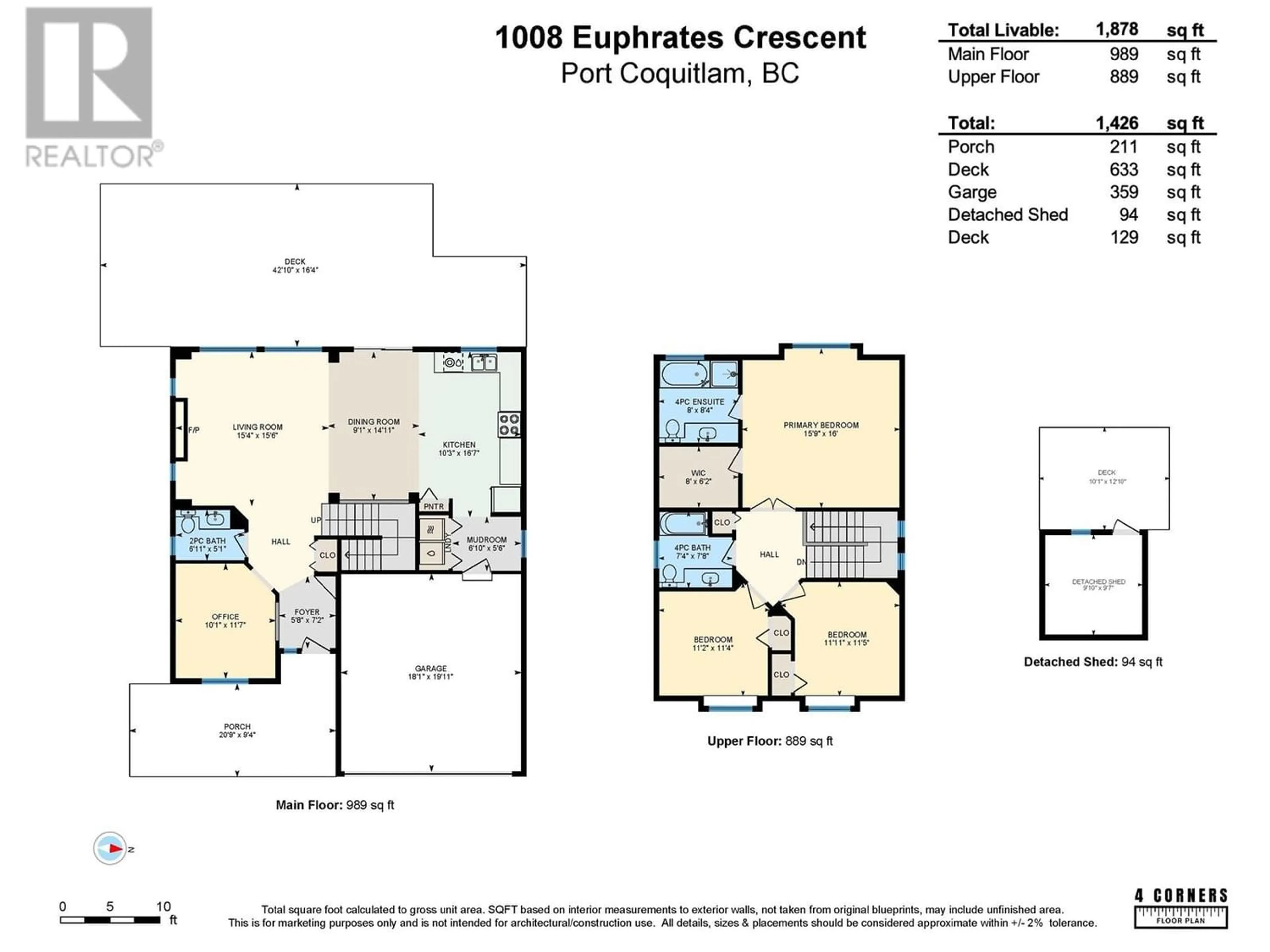 Floor plan for 1008 EUPHRATES CRESCENT, Port Coquitlam British Columbia V3B8B8