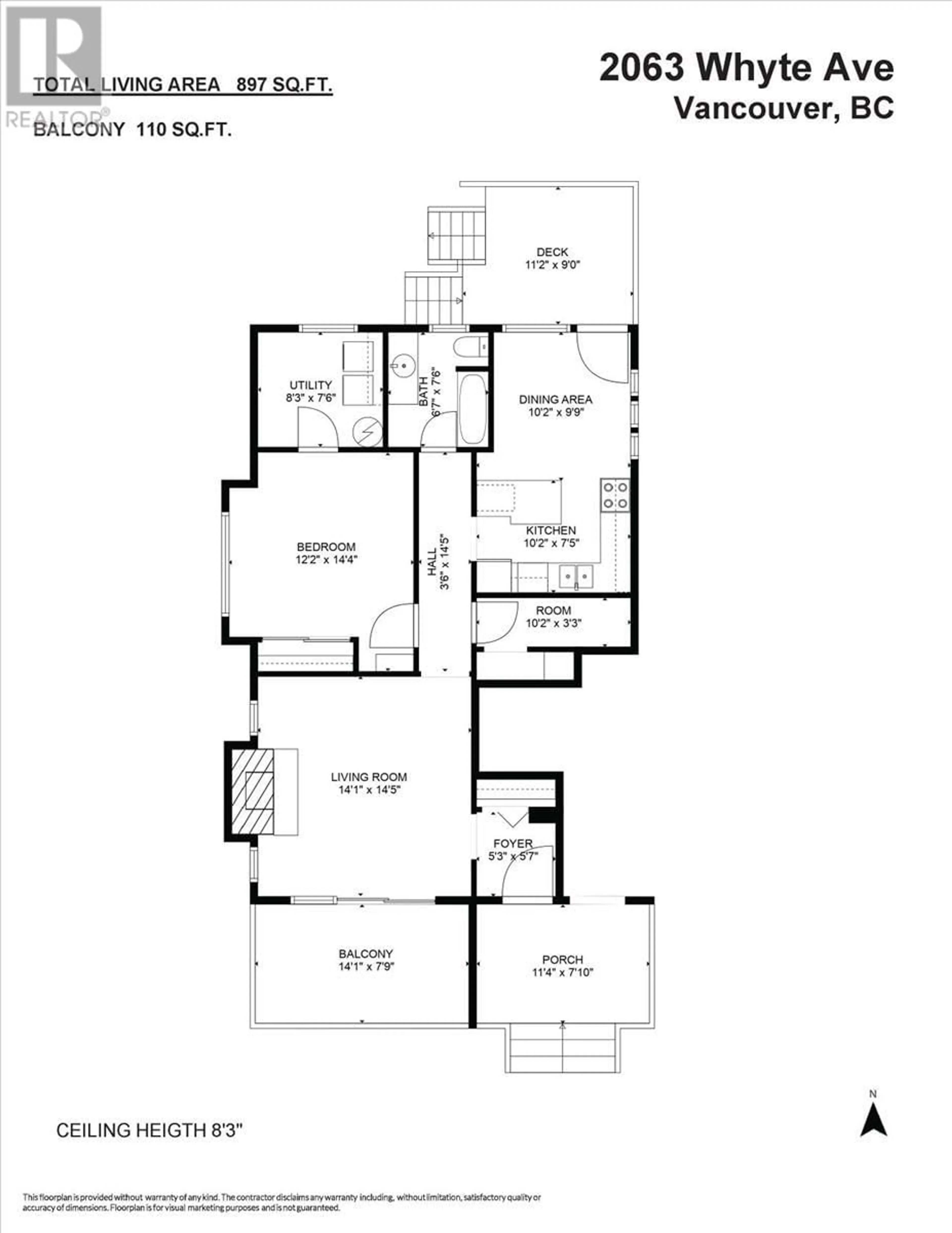 Floor plan for 2063 WHYTE AVENUE, Vancouver British Columbia V6J1B6