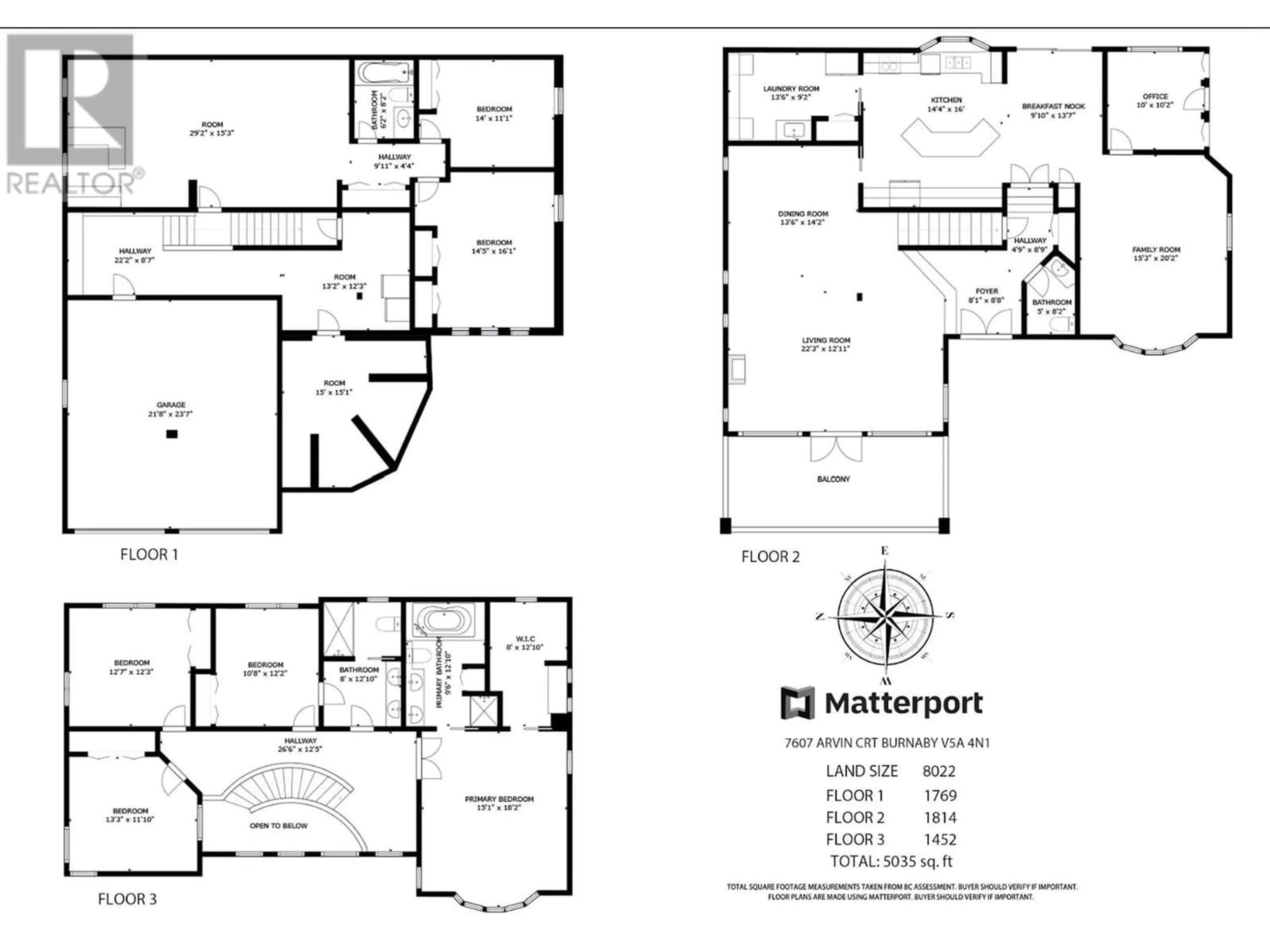 Floor plan for 7607 ARVIN COURT, Burnaby British Columbia V5A4N1