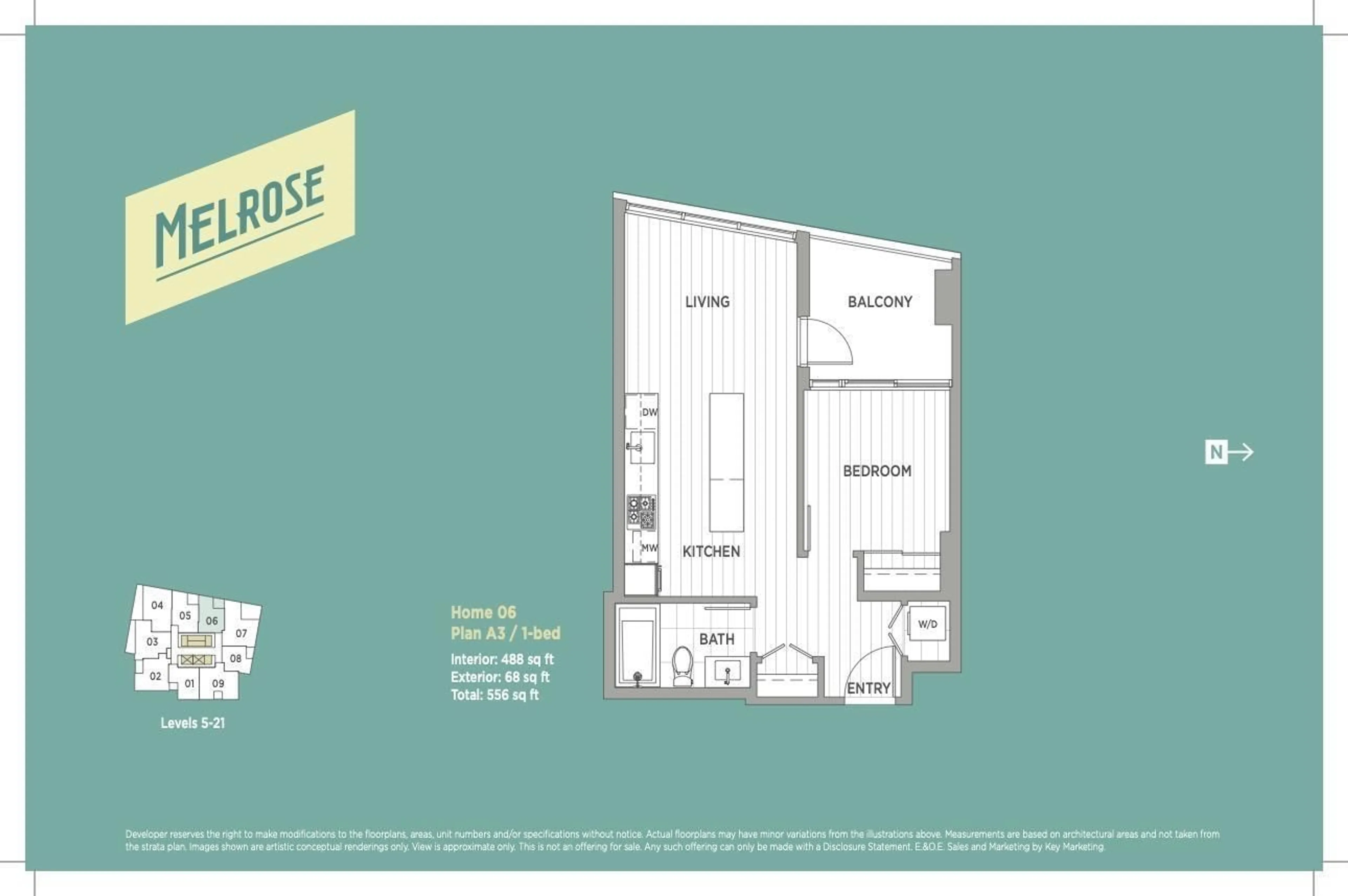 Floor plan for 806 10335 133 STREET STREET, Surrey British Columbia V3T3Y9