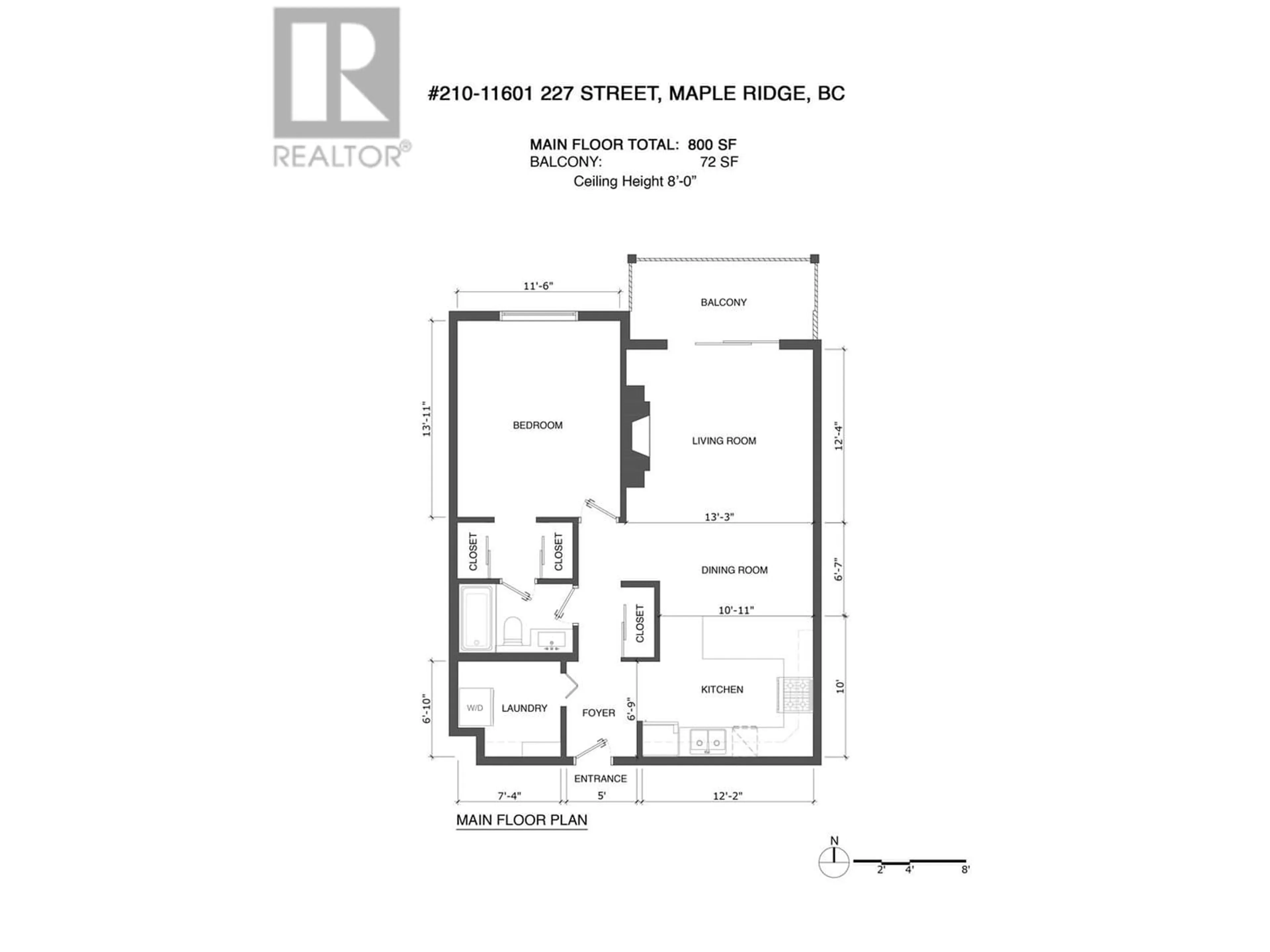 Floor plan for 210 11601 227 STREET, Maple Ridge British Columbia V2X0J7