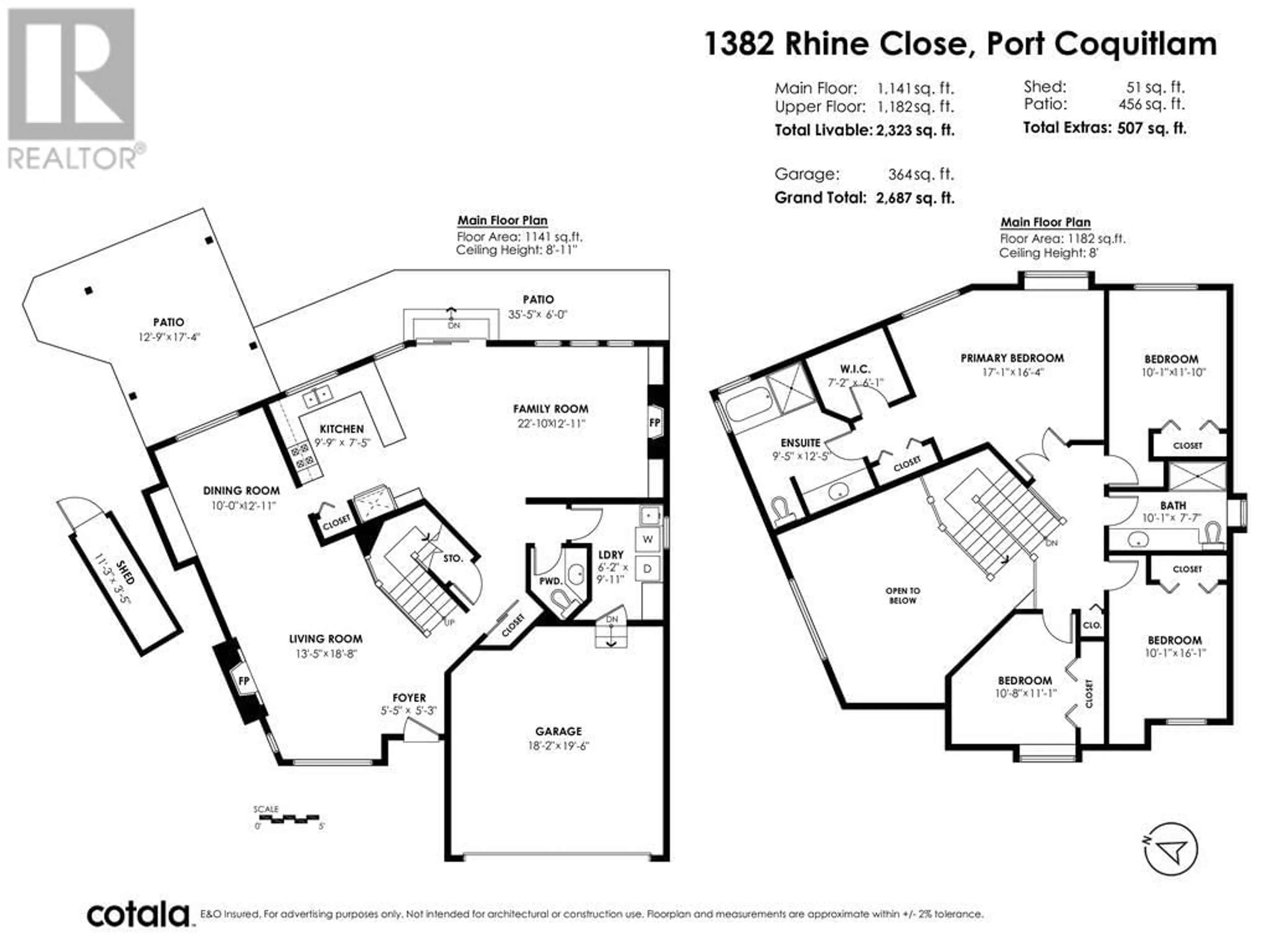 Floor plan for 1382 RHINE CLOSE, Port Coquitlam British Columbia V3B7V9