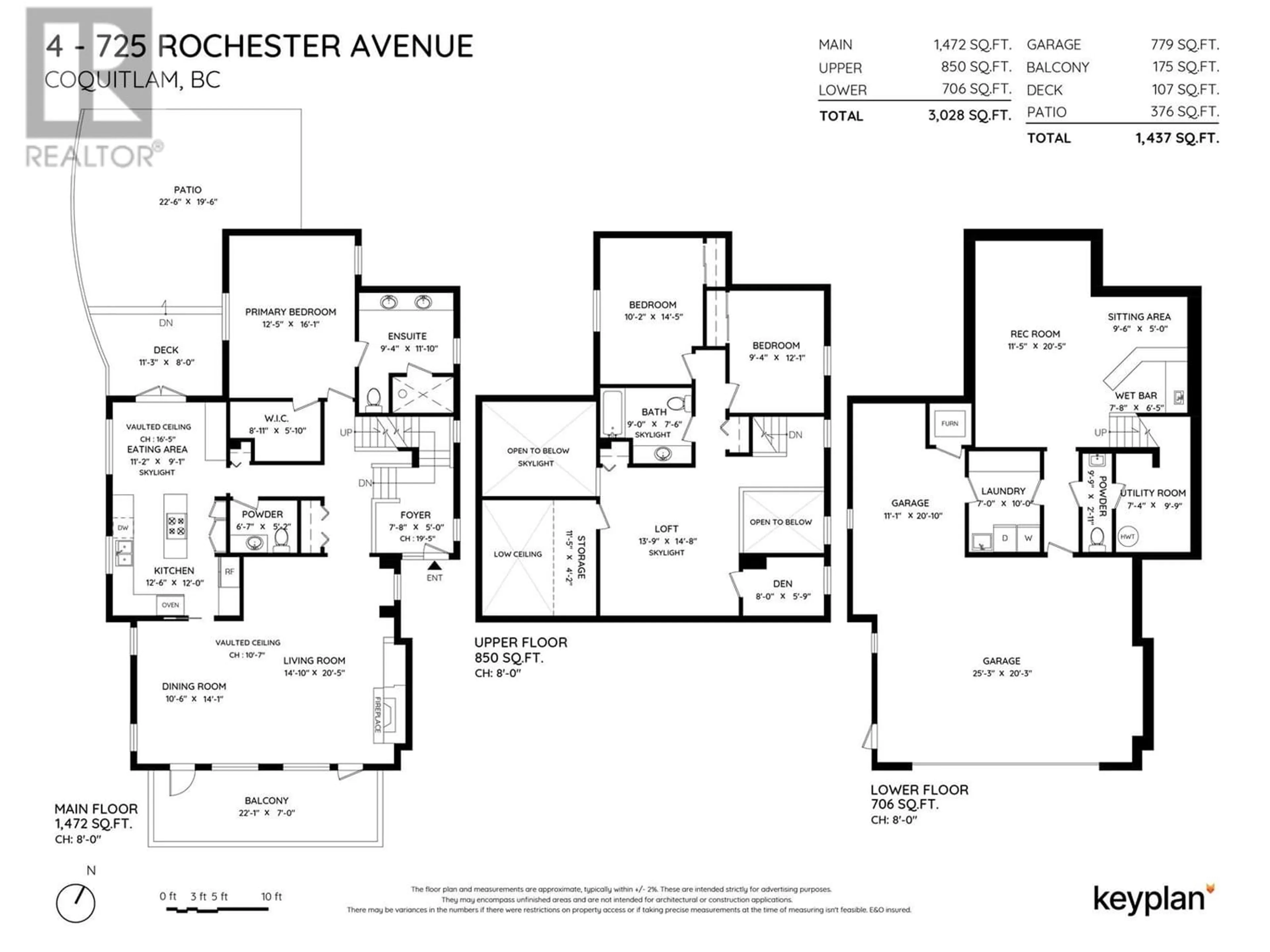 Floor plan for 4 725 ROCHESTER AVENUE, Coquitlam British Columbia V3K2V9