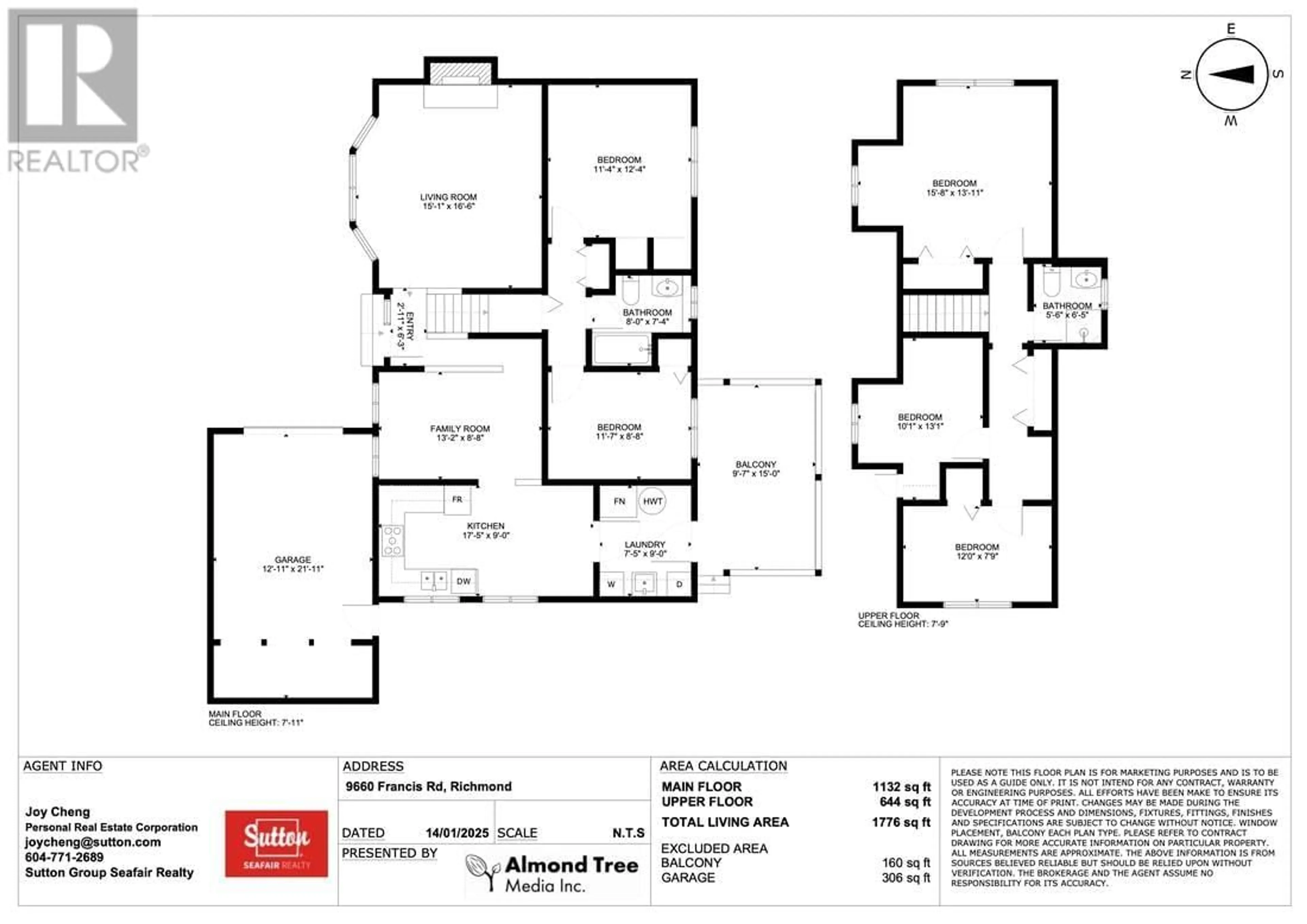 Floor plan for 9660 FRANCIS ROAD, Richmond British Columbia V6Y1B3