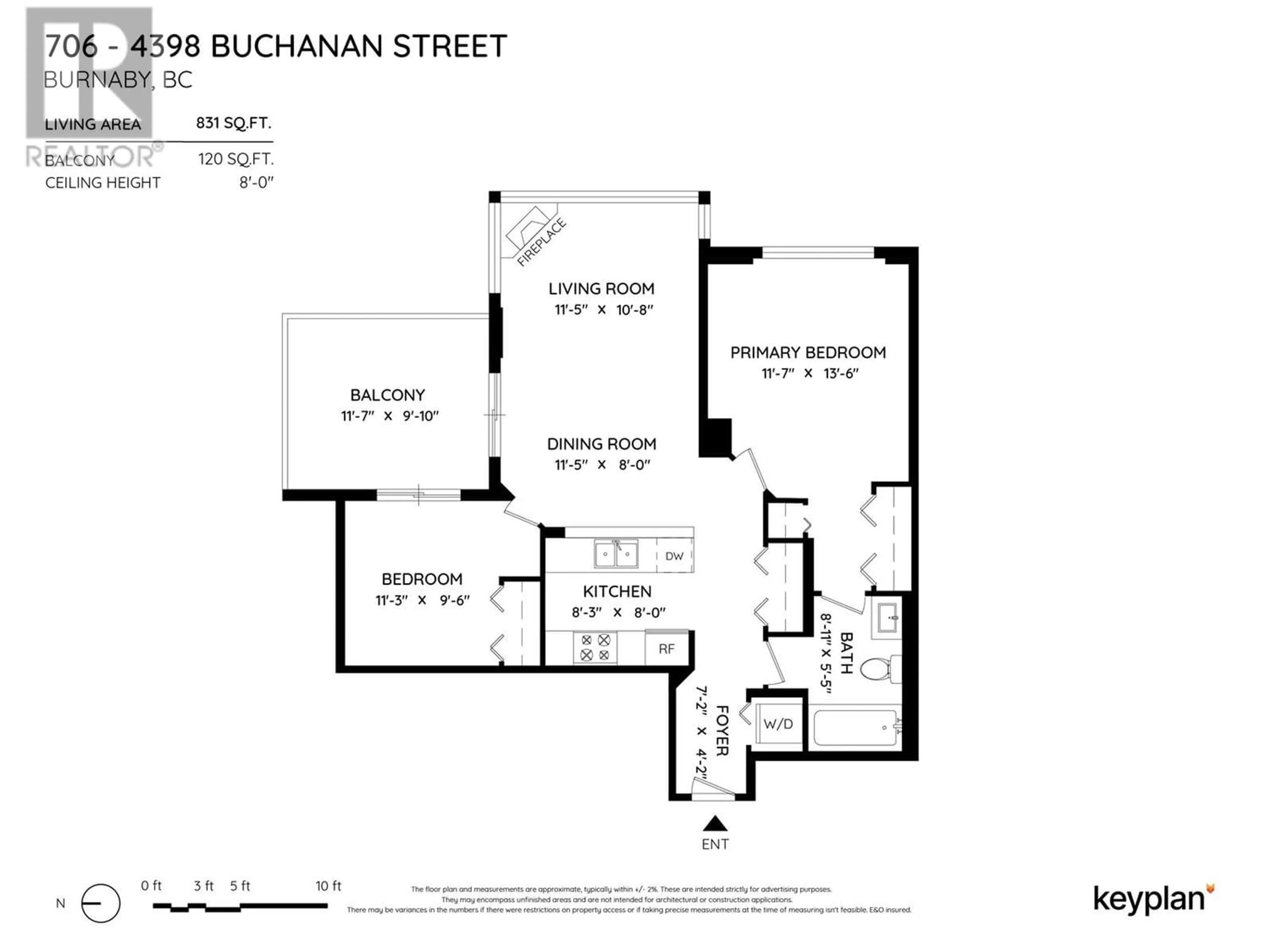 Floor plan for 706 4398 BUCHANAN STREET, Burnaby British Columbia V5C6R7