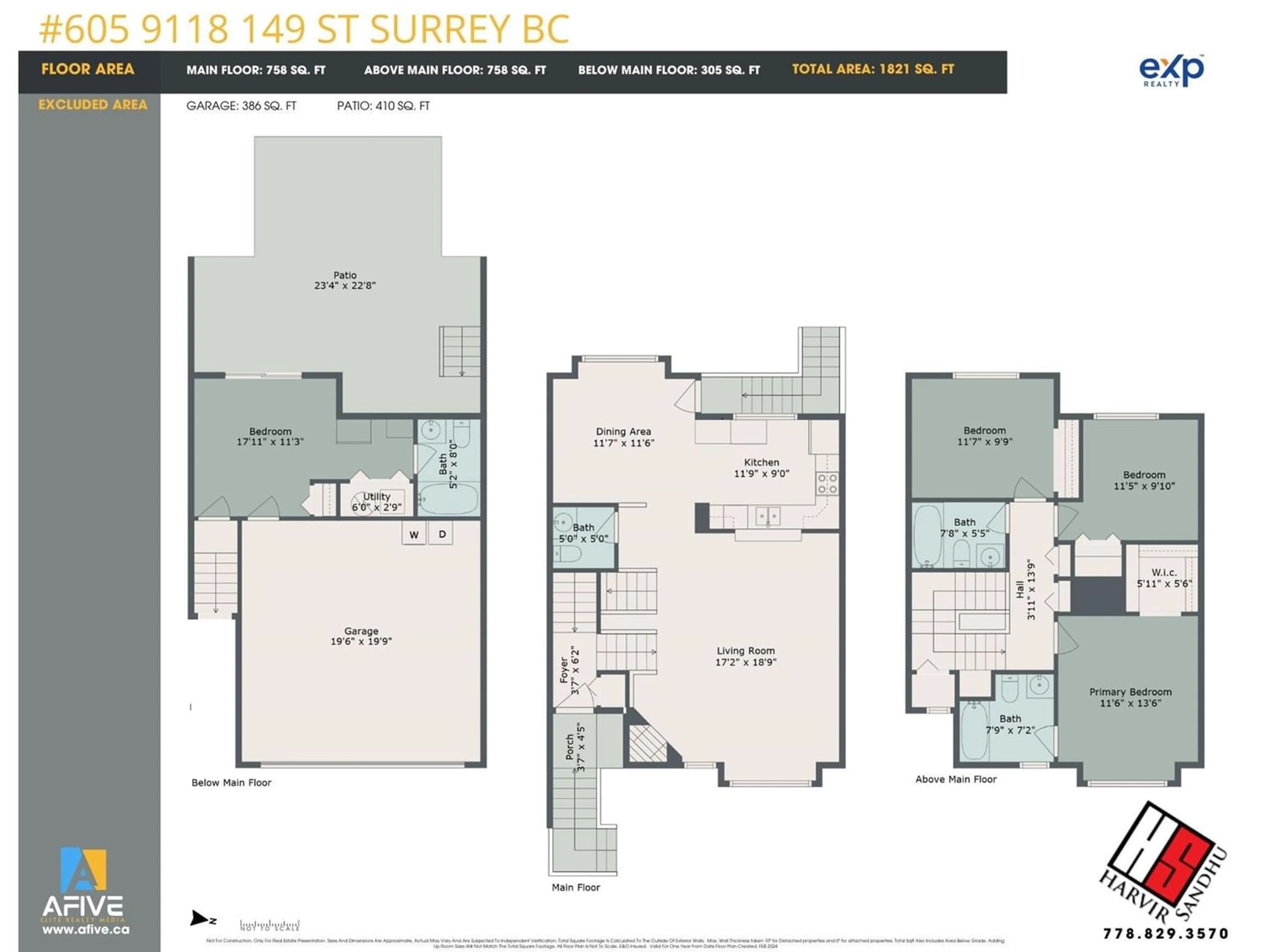 Floor plan for 605 9118 149 STREET, Surrey British Columbia V3R3Z6