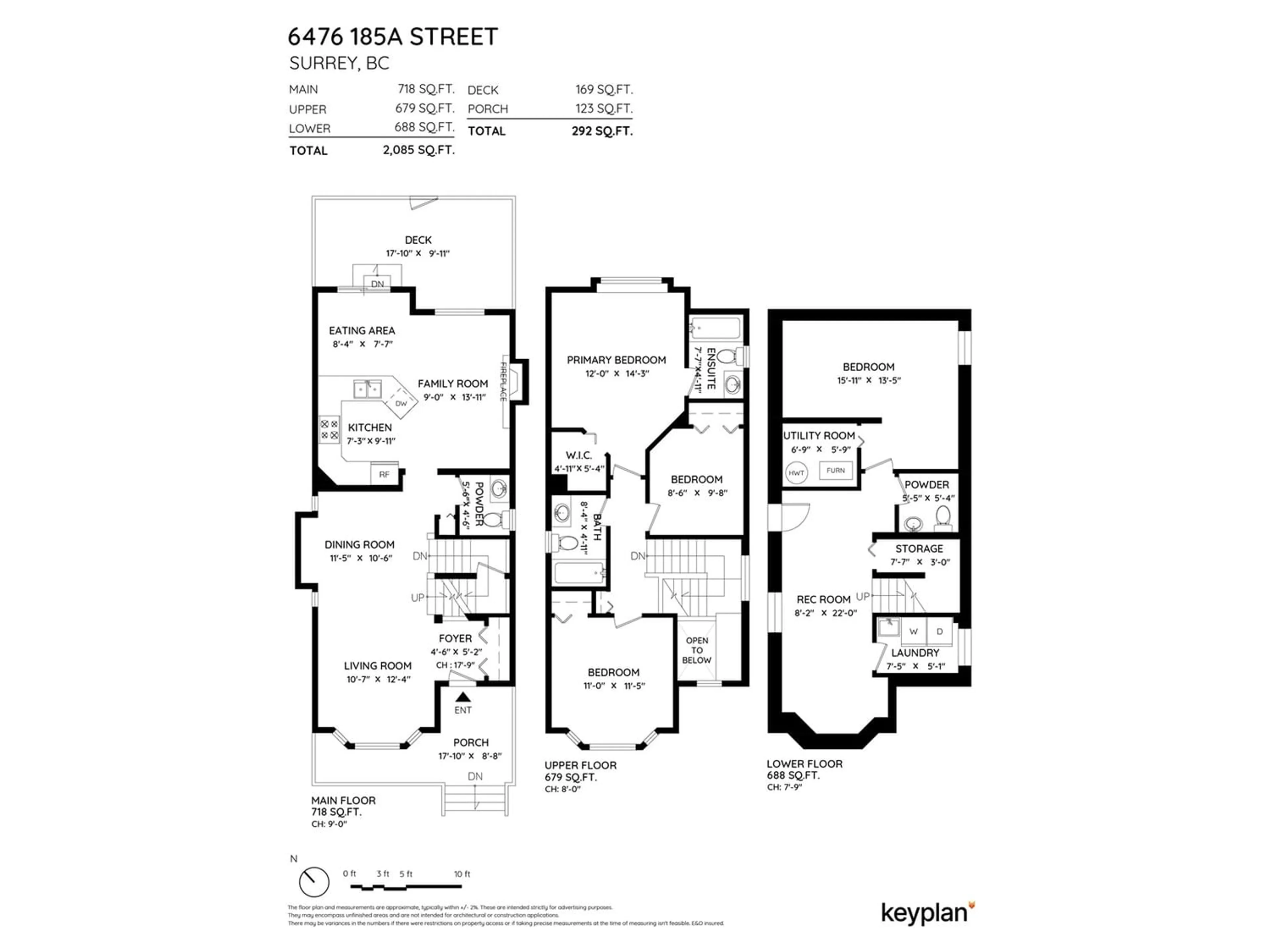 Floor plan for 6476 185A STREET, Surrey British Columbia V3S8S9