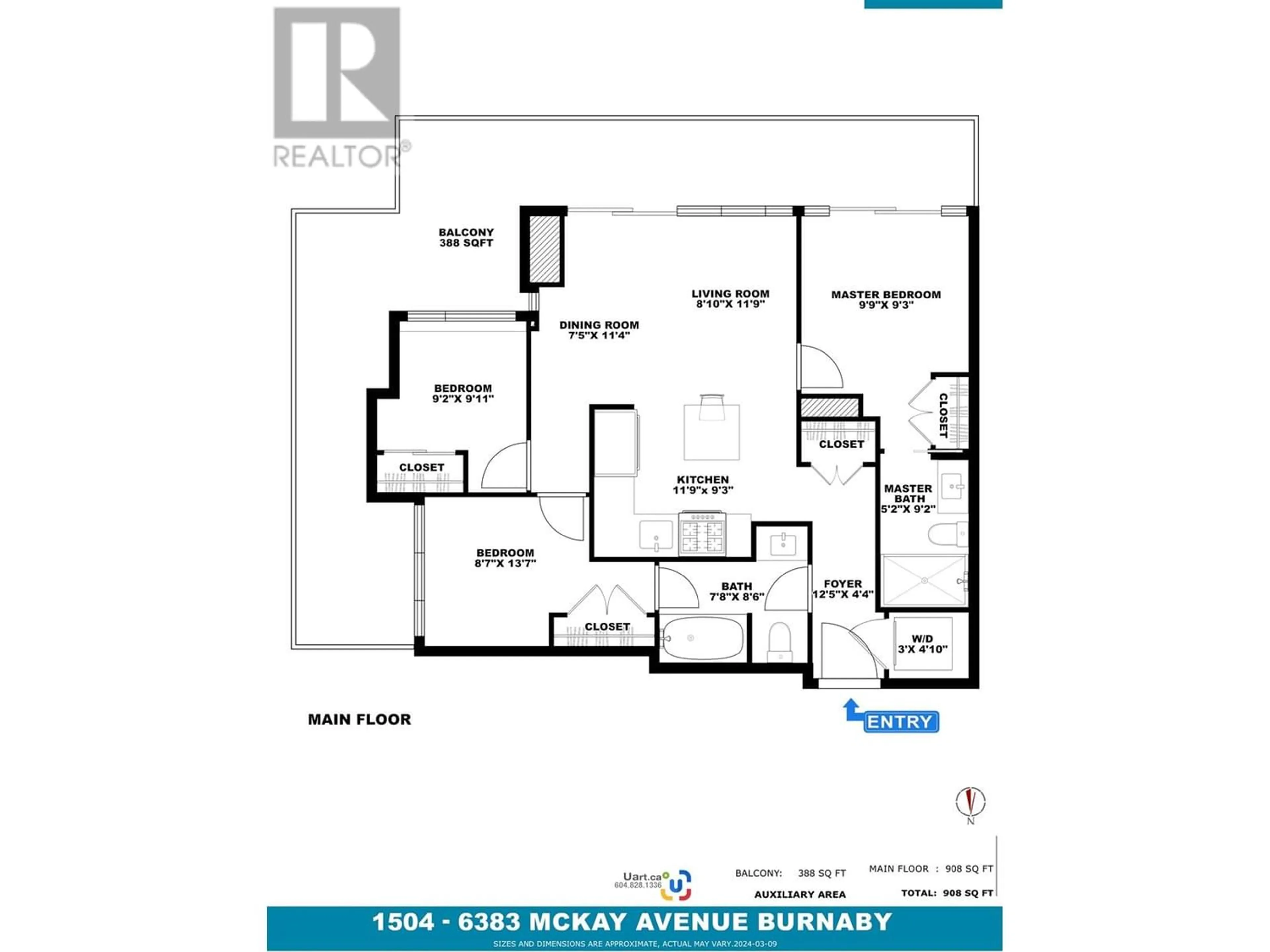 Floor plan for 1504 6383 MCKAY AVENUE, Burnaby British Columbia V5H0H8