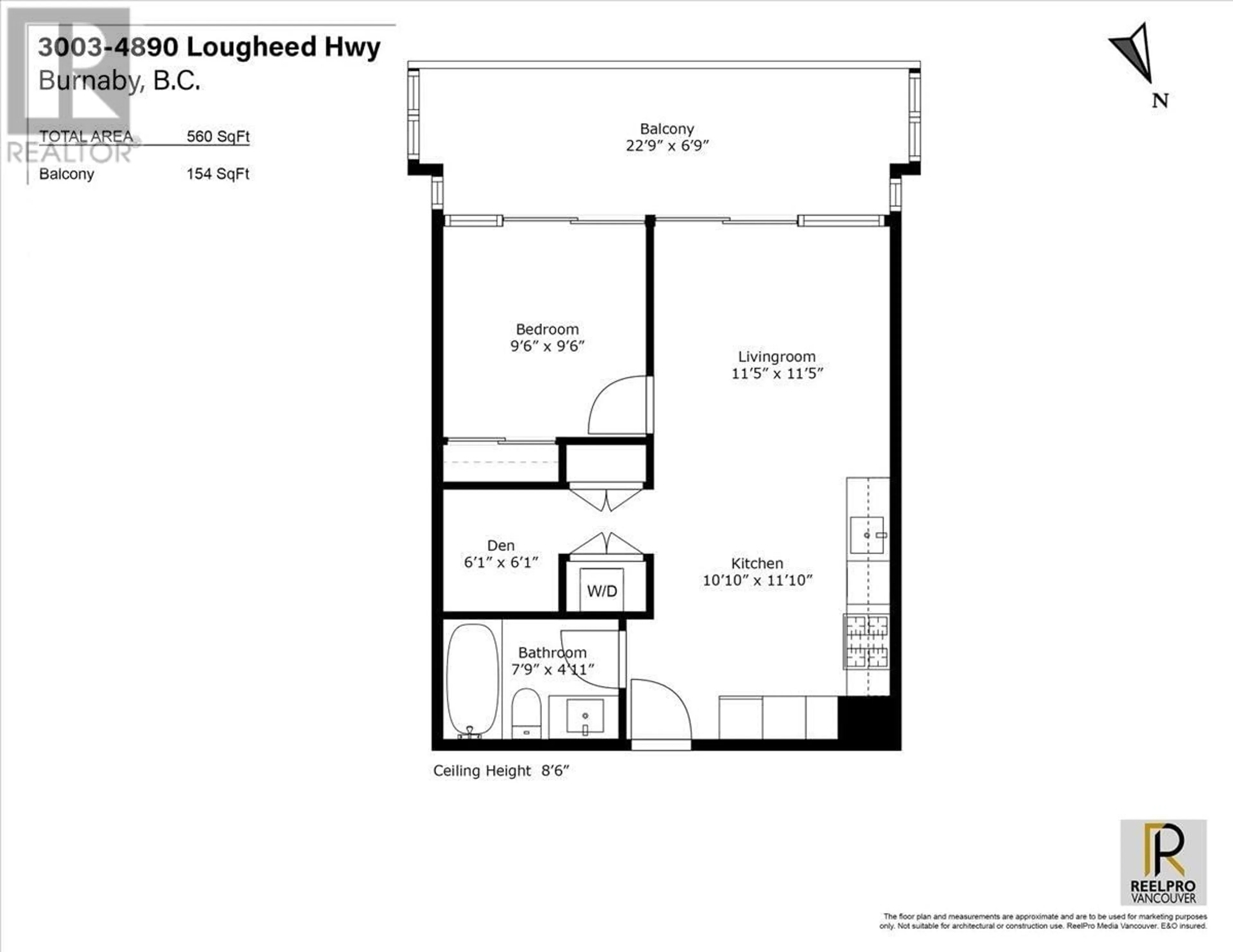 Floor plan for 3003 4890 LOUGHEED HIGHWAY, Burnaby British Columbia V5C0N2