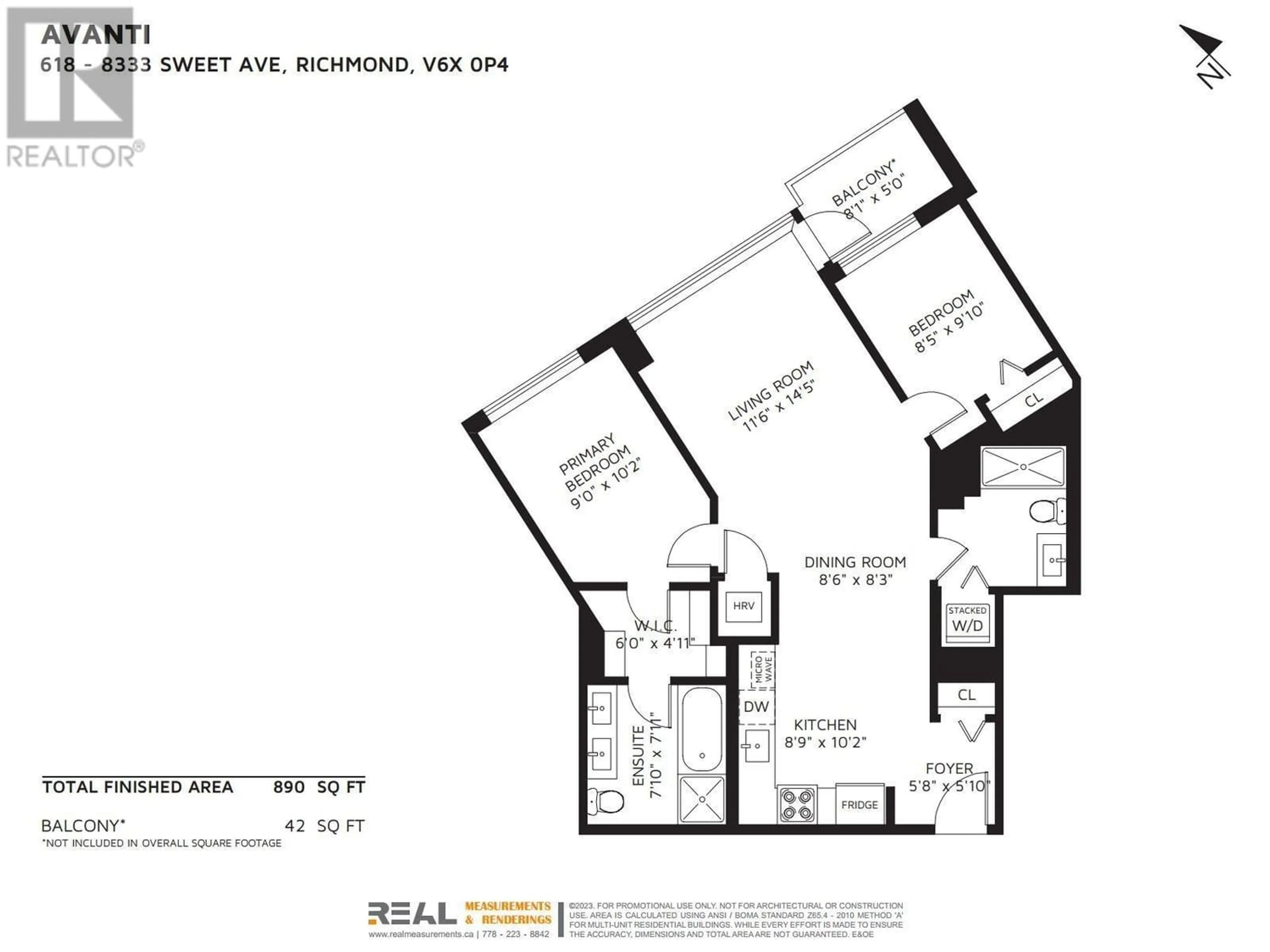 Floor plan for 618 8333 SWEET AVENUE, Richmond British Columbia V6X0P4