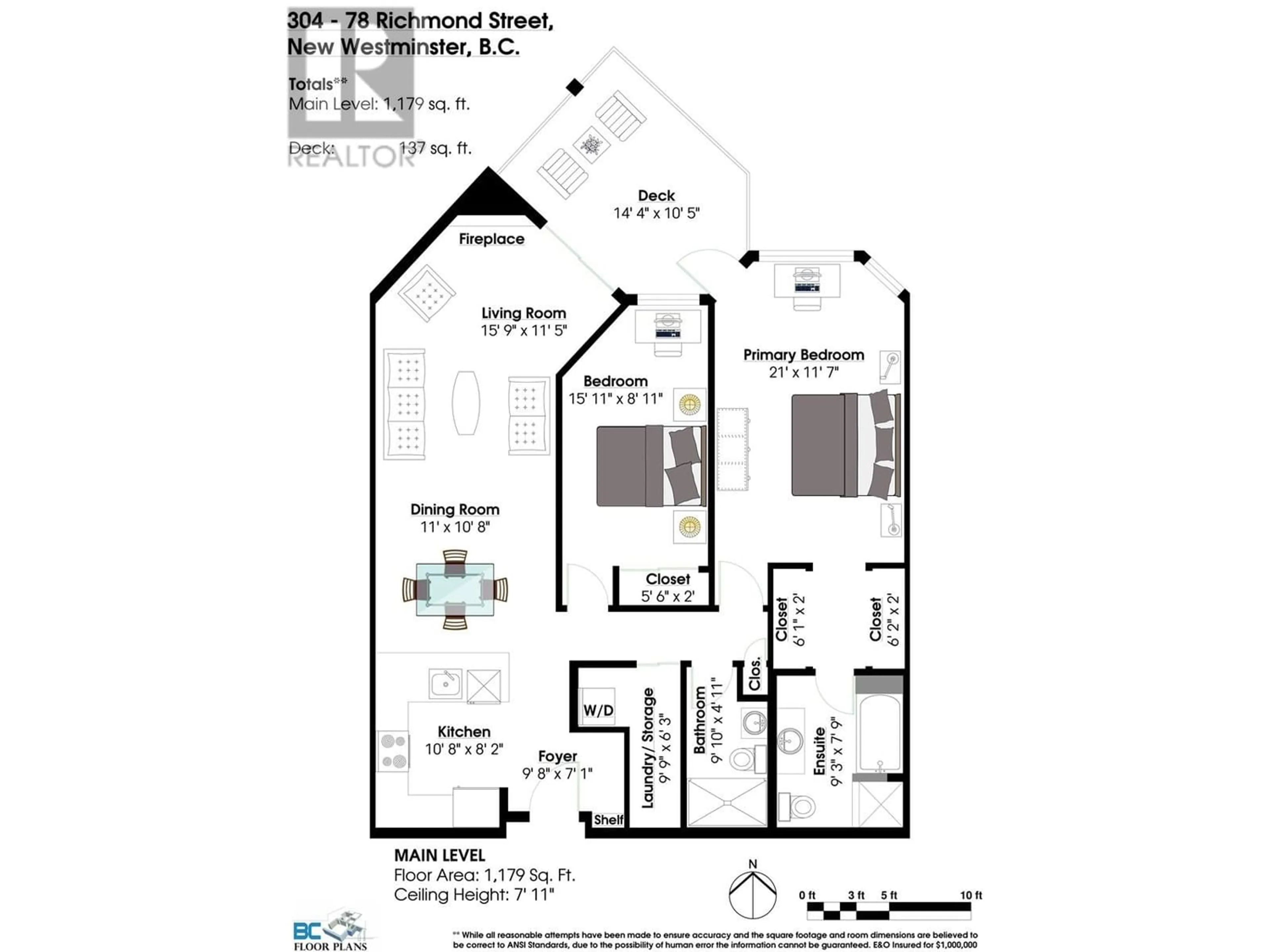 Floor plan for 304 78 RICHMOND STREET, New Westminster British Columbia V3L5T2