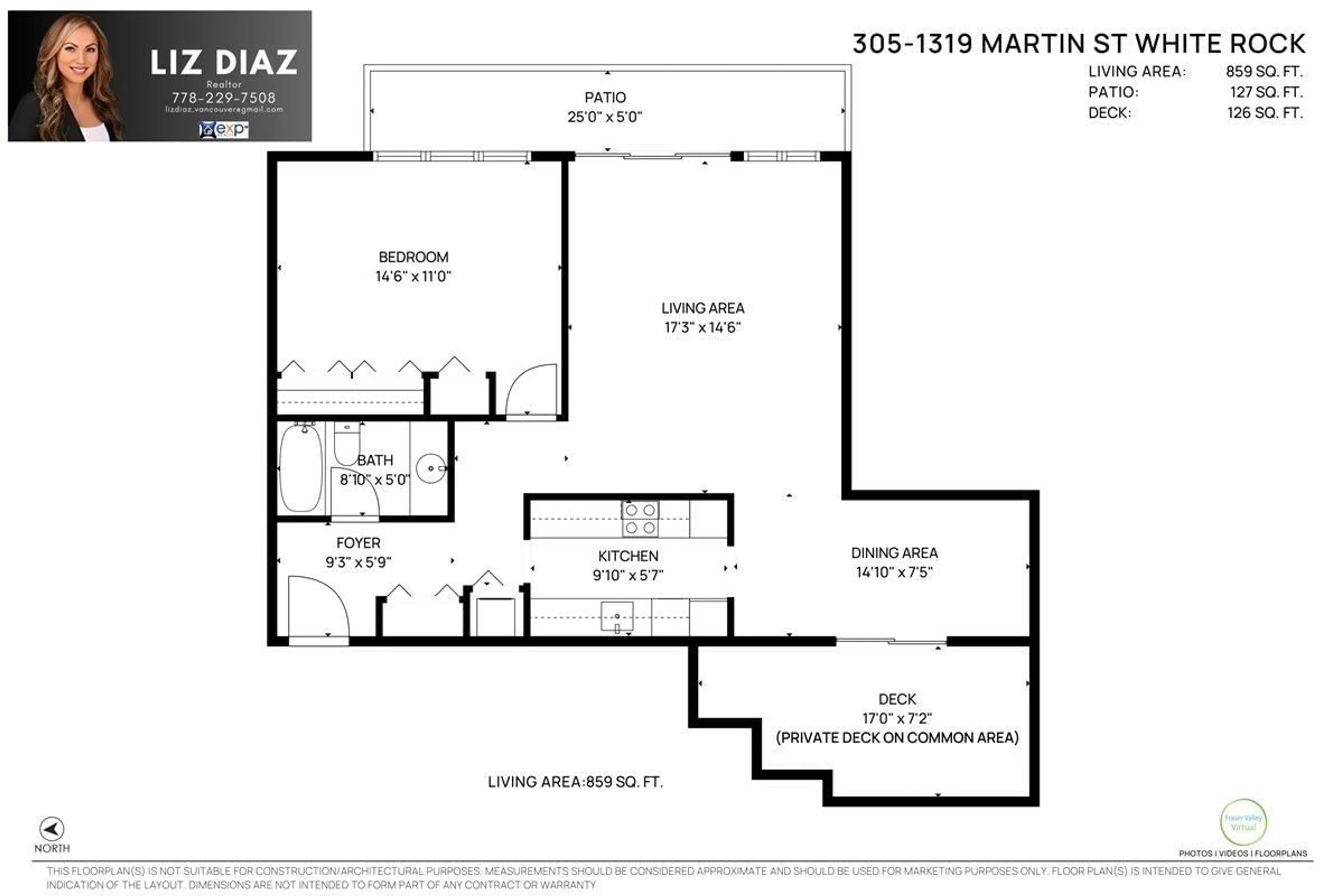 Floor plan for 305 1319 MARTIN STREET, White Rock British Columbia V4B3W6