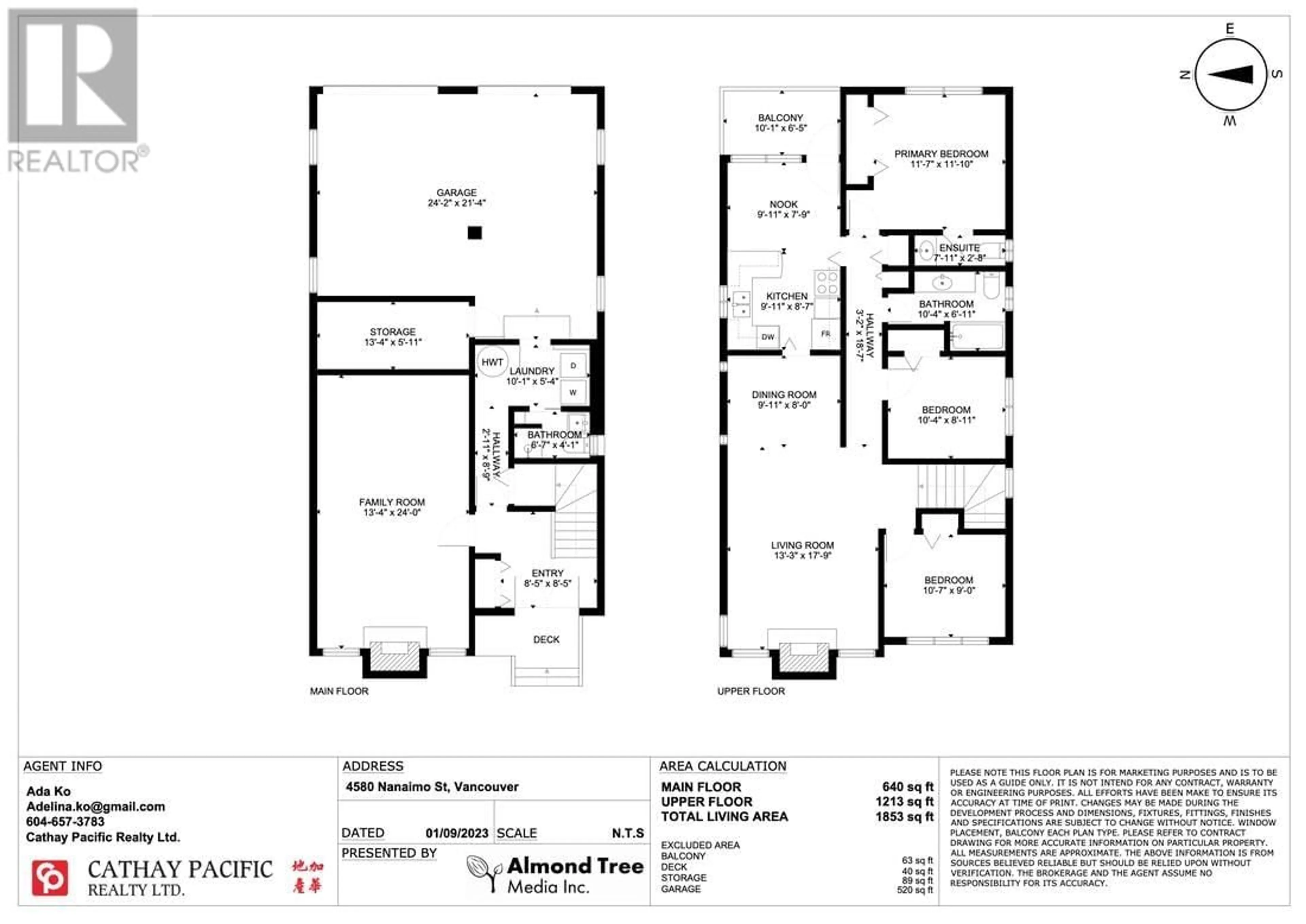 Floor plan for 4580 NANAIMO STREET, Vancouver British Columbia V5N5J6