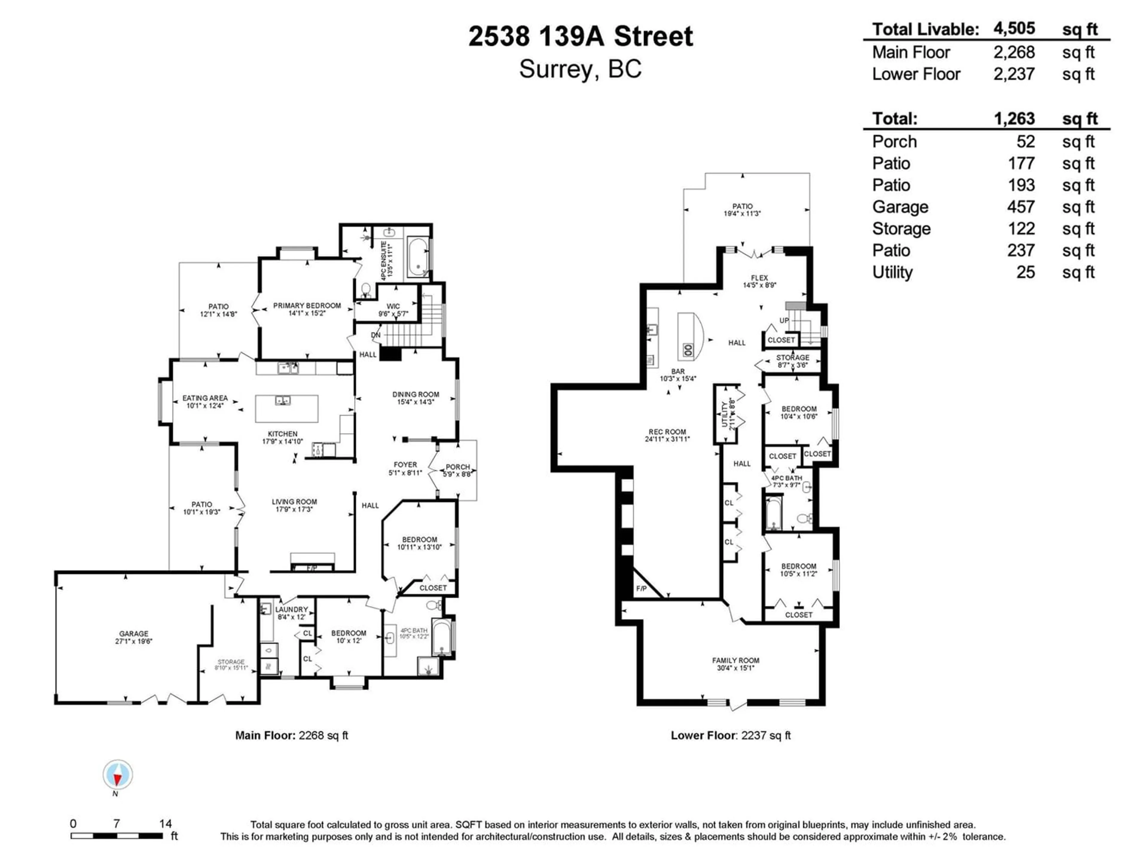 Floor plan for 2538 139A STREET, Surrey British Columbia V4P2L9