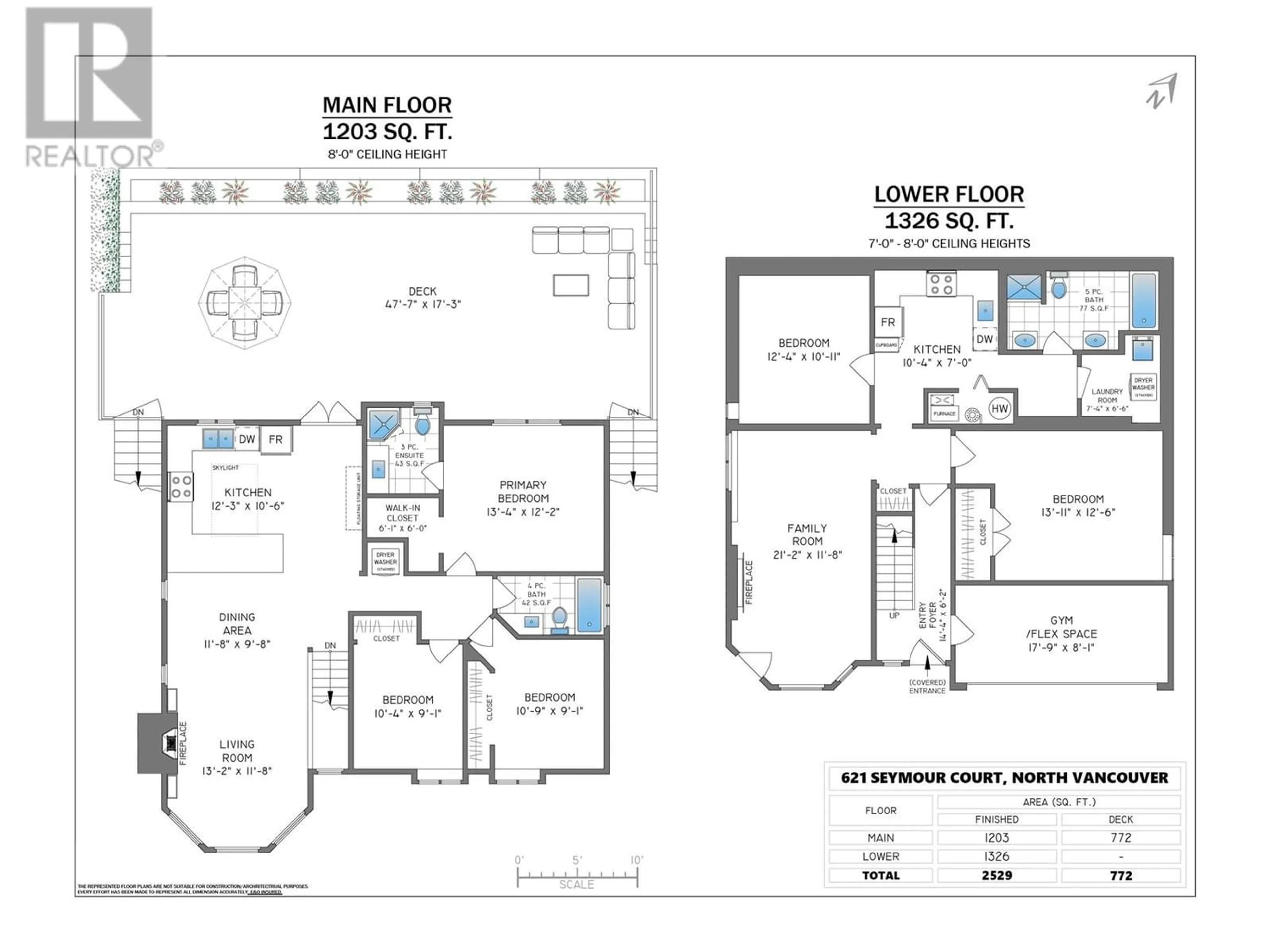 Floor plan for 621 SEYMOUR COURT, North Vancouver British Columbia V7J3S7