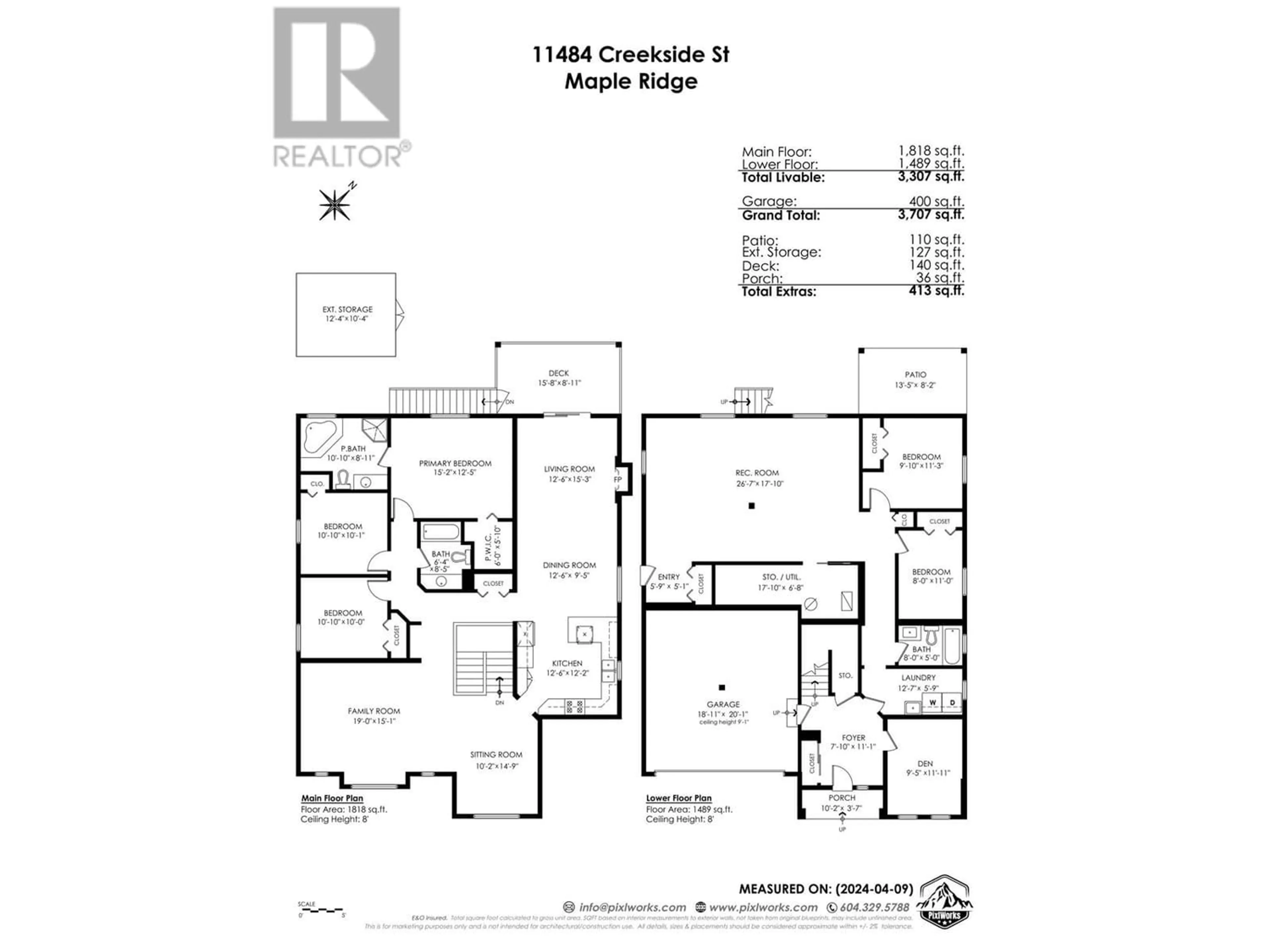 Floor plan for 11484 CREEKSIDE STREET, Maple Ridge British Columbia V2W2C1