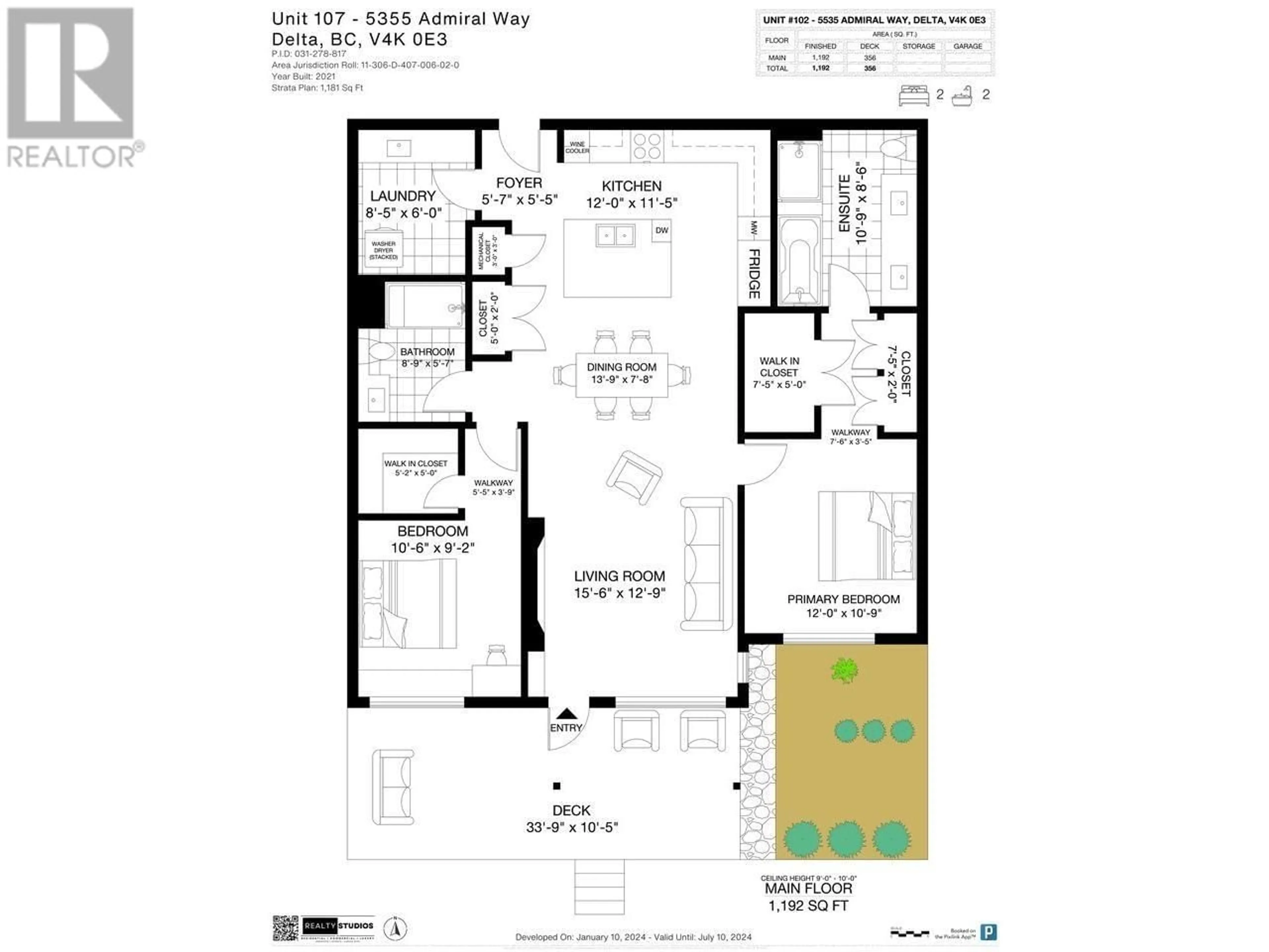 Floor plan for 102 5535 ADMIRAL WAY, Delta British Columbia V4K0E3