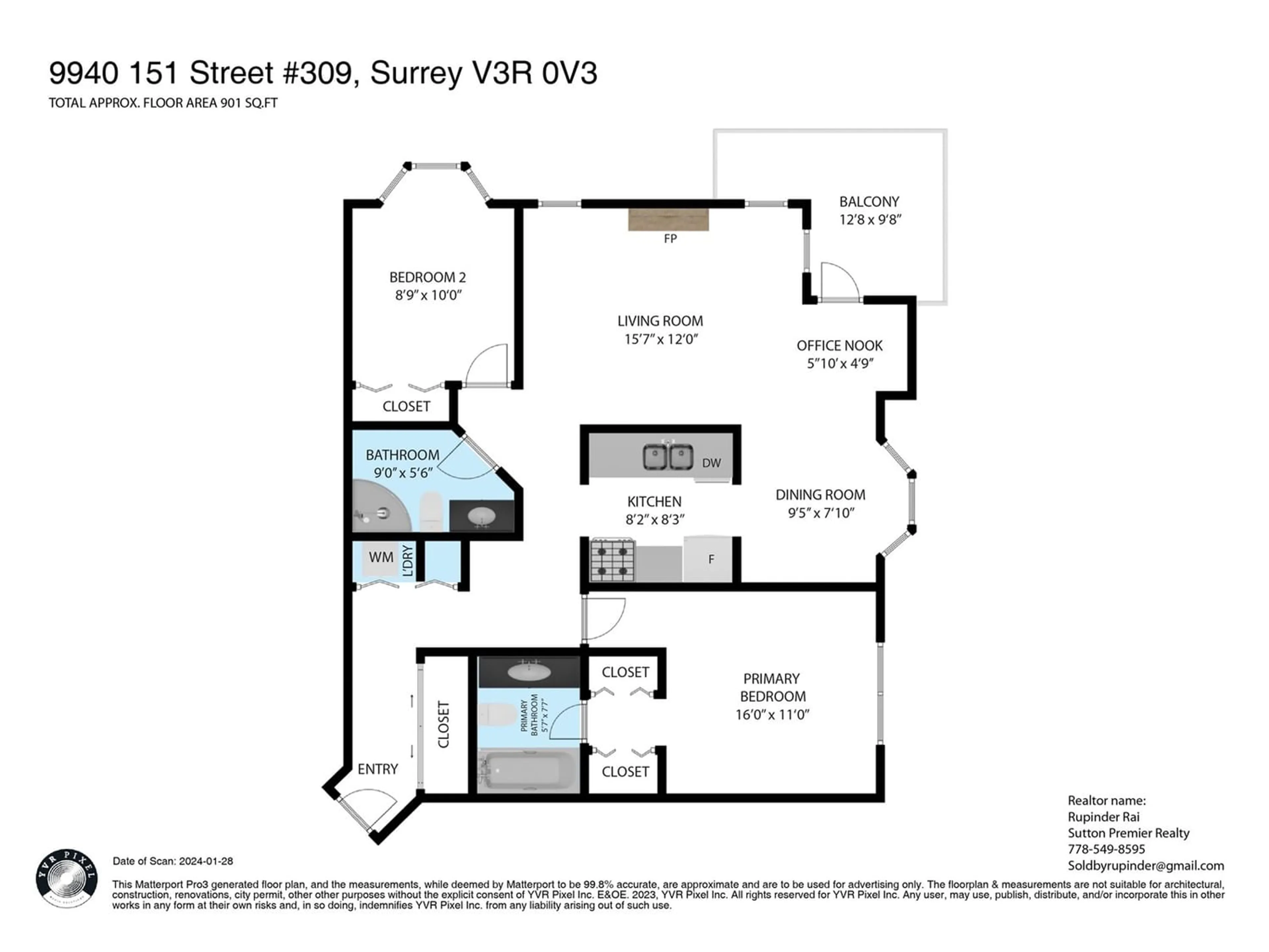 Floor plan for 309 9940 151 STREET, Surrey British Columbia V3R0V3