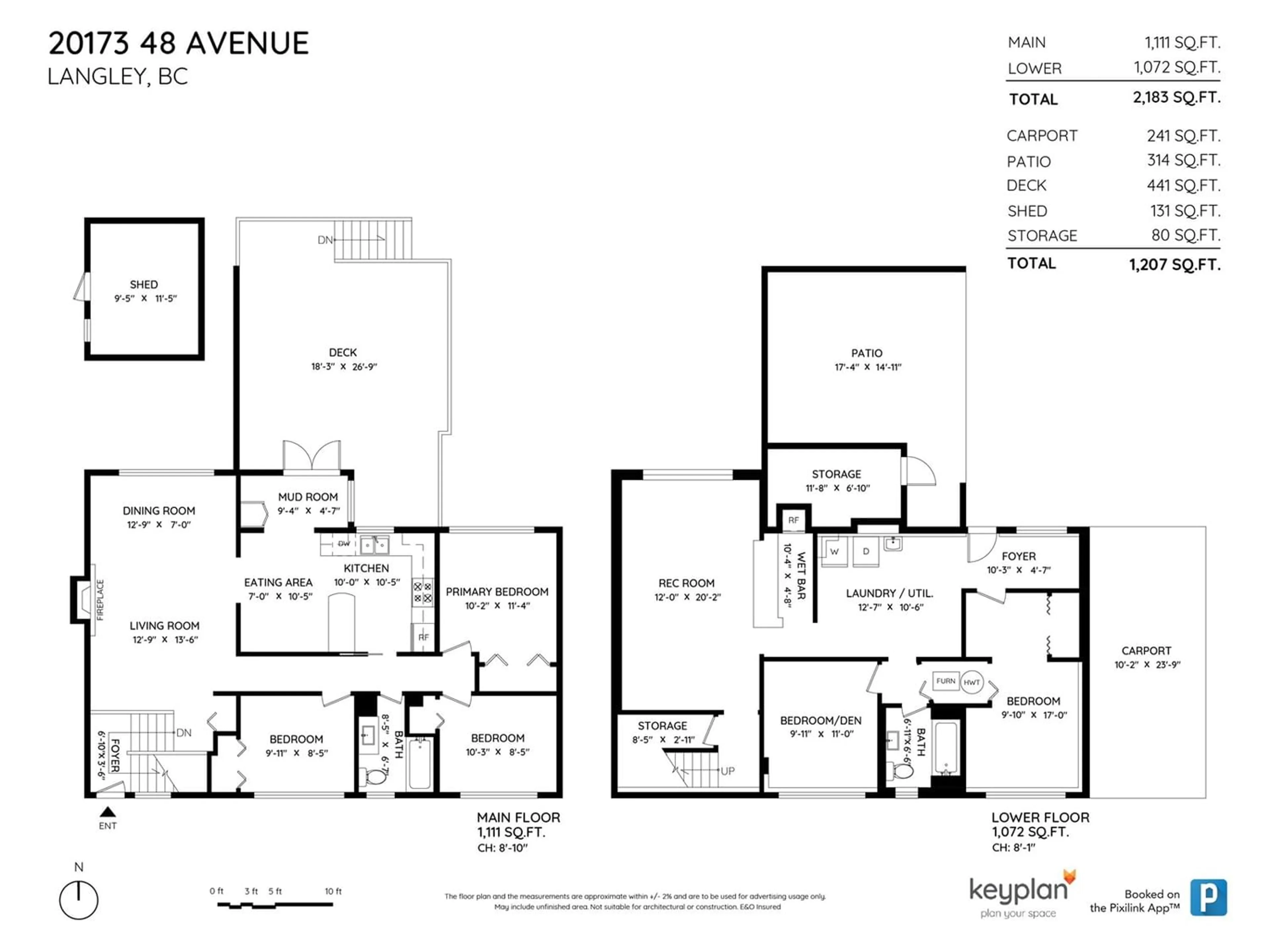 Floor plan for 20173 48 AVENUE, Langley British Columbia V3A3L3