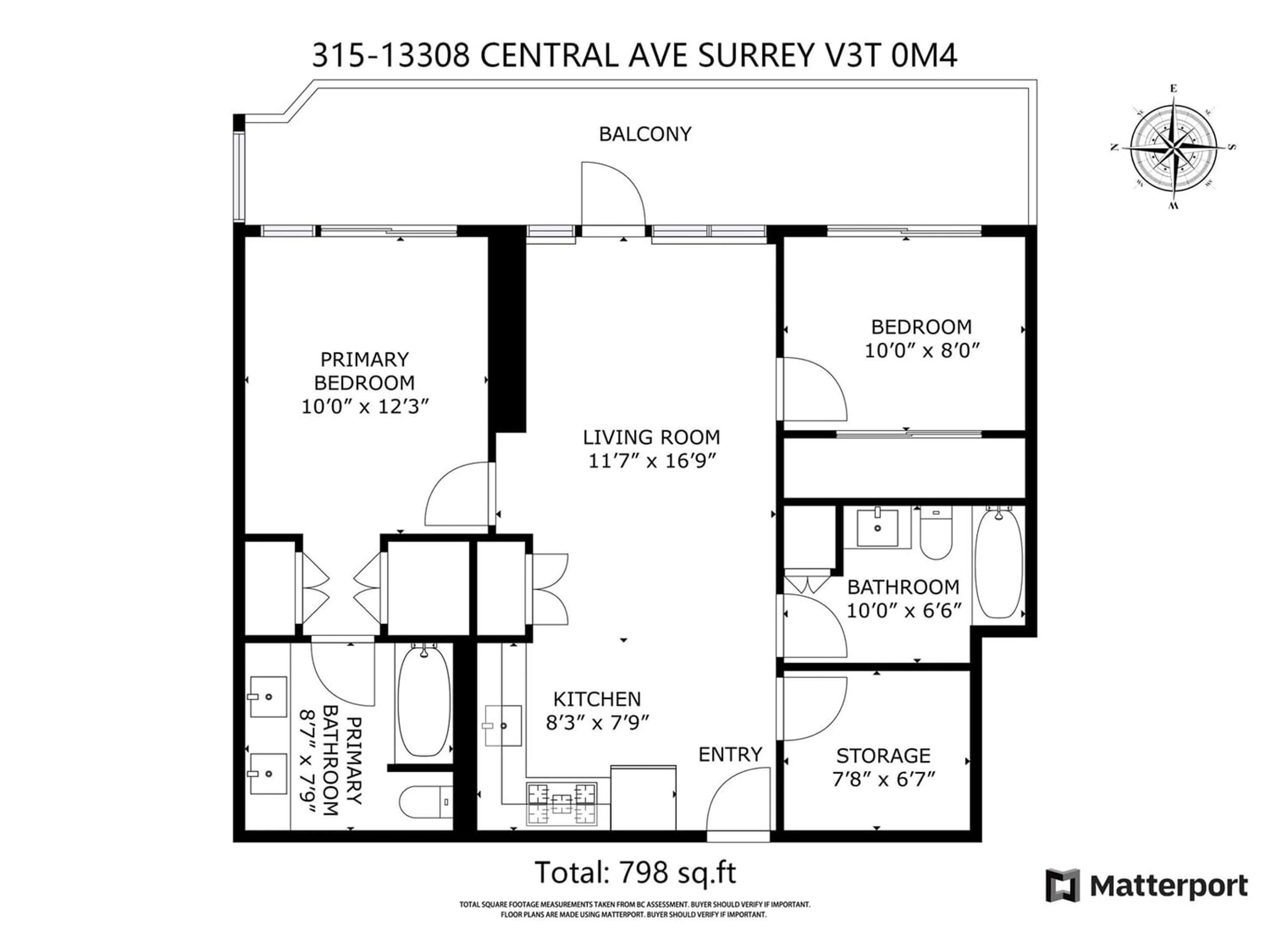 Floor plan for 315 13308 CENTRAL AVENUE, Surrey British Columbia V3T0M4